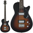 30.3インチのショートスケールを採用したGRETSCH / G2220 ELECTROMATIC JUNIOR JET BASS IIが入荷！グレッチの伝統的ソリッドボディモデル「JET」をモチーフに製作されるベースモデルが本機「G2220 Electromatic Junior Jet Bass」です。軽量なバスウッドボディを採用し、ショートスケールのサイズ感と相まって取り回しが良く、手軽に手に取っていただけるモデルです。30.3インチ(769.69ミリ)ショートスケールを採用、20ミディアム・ジャンボフレット仕様、メイプルネック＆ローレル指板にて製作されます。2基のベース用シングルコイルPU、4連サドルブリッジ、グレッチロゴ入りブラックピックガード、人工ボーンナット、ダイキャストチューナーを備えています。ショートスケール特有の柔らかい弦テンション感による独特のサウンドは、コツっと粒立ち良いアタック感とマイルドなトーンを創出します。フロントピックアップでのサムプレイでの甘く丸みを帯びたサウンドや、両ピックアップを駆使しピックプレイするレイドバックしたサウンド等、このモデルならではの個性豊かな低音がお楽しみ頂けるでしょう。グレッチならではのアイデンティティ溢れるルックスも魅力の一つ。女性ベーシストにも好評なモデルです。※掲載画像はサンプルです。材質の特性上、木目や色合いは一本毎に異なります。※ソフトケース付属【Specifications】■Series: Electromatic■Body Finish: Gloss■Body Shape: Jet■Body Material: Basswood■Neck Material: Maple■Neck Finish: Gloss Urethane■Fingerboard Radius: 12inch (305 mm)■Fingerboard Material: Laurel■Number of Frets: 20■Fret Size: Medium Jumbo■Nut Width: 1.56inch (39.68 mm)■Position Inlays: White Pearloid Dot■Bridge Pickup: Single-Coil Bass■Neck Pickup: Single-Coil Bass■Controls: Master Volume， Master Tone■Switching: 3-Position Toggle/ Position 1. Bridge Pickup， Position 2. Bridge And Neck Pickups， Position 3. Neck Pickup■Bridge: 4-Saddle Adjustable■Tuning Machines: Die-Cast■Pickguard: Black Plexi Pickguard with White Gretsch Logo■Control Knobs: G-Arrowイケベカテゴリ_ベース_エレキベース_GRETSCH_新品 JAN:0885978906819 登録日:2023/11/26 エレキベース グレッチ