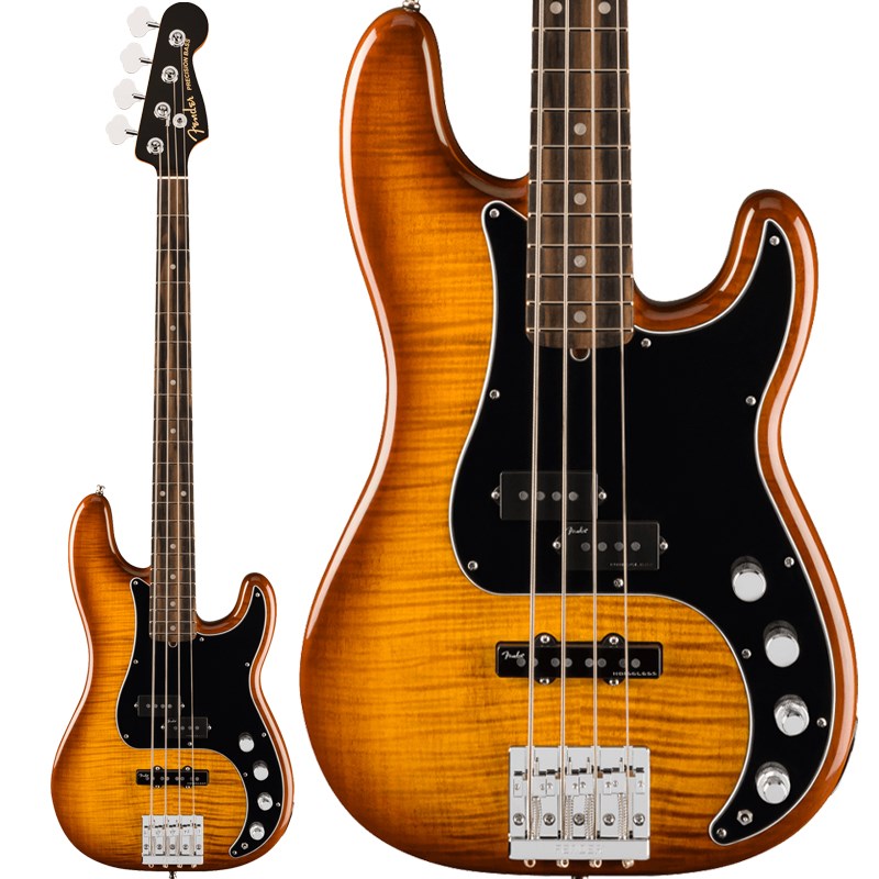 あす楽 Fender USA Limited Edition American Ultra Precision Bass (Tiger Eye/Ebony) 