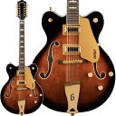 Gretsch Electromatic Collectionクラシックな’50年代や60年代のGretschサウンドとスタイルにインスパイアを受けた、全く新しいElectromatic Classic Hollow Bodyギターです。定番のGretschホロウボディが響かせるサウンド、スタイル、そしてプレイアビリティを備えたこのモデルはネクストレベルを目指すギタリストに最適です。60年代に旋風を巻き起こした時と同じく、G5422G-12 Electromatic Classic Hollow Body Double-Cut 12-String with Gold Hardwareは、フルホロウボディにゴールドのハードウェアを採用し、クラシックな12弦の煌めくサウンドをFilter’Tronが響かせます。他のElectromaticギターと同様に、古き良きロックンロールギターが世に誕生したときから変わらぬ、向かうところ敵なしの本物のサウンドを届けてくれます。本モデルはヴィンテージにインスパイアやされた洗練されたアーチを備えたラミネートメイプルボディに、不要なフィードバックノイズを軽減する全く新しいトレッスルブロックブレース設計を採用しています。ボディトップとバックの間に強度の高い接着を施した、新しいトレッスルブロック設計は、より的確でスナップの効いたトーン、より伸びやかでスピーディなレスポンスで攻撃力の高いサウンドをもたらします。全く新しいFT-5E Filter’Tronピックアップと相まって、このホロウボディサウンドは強力なフルボディパンチを放ち、クラシカルな煌びやかさと増強された存在感、明瞭で正確なプレイを加速させます。全く新しいクラシック「C」シェイプのメイプルネックは、プレイアビリティとパフォーマンスを向上させ、快適な演奏感をもたらす、12インチラジアスのローレル指板を備えています。その他、トレブルブリードサーキットとマスターボリュームを含む、様々なアップグレードを施されたコントロール部を持ち、 マスタートーン、個々のピックアップボリュームコントロールと3ポジションピックアップトグルスイッチ、特大のバウンドFホール、マルチプライボディバインディング、バインディング加工された50年代後半の小ぶりなG6120バウンドヘッドストック、ヴィンテージスタイルのオープンバックチューニングマシン、Graph Tech NuBoneナット、パールロイドのHump Blockインレイ、安定したAdjusto-Maticブリッジ、グレッチGカットアウトテールピースを備えています。生き生きとした響きを提供するG5422G-12は、ゴールドピックガードとゴールドハードウェアに映えるSingle Barrel BurstまたはWalnut Stain仕上げから選べ、誉れ高いそのサウンドを引き立てます。※画像はサンプルです。製品の特性上、杢目、色合いは一本一本異なります。Body Finish: GlossBody Shape: Electromatic Hollow BodyBody Material: Laminated MapleBracing: Trestle BlockBody Binding: White with B/W/B PurflingBody Depth: 2.25 (57 mm)Neck Material: MapleNeck Finish: GlossNeck Shape: Classic CNeck Binding: WhiteFingerboard Radius: 12 (305 mm)Fingerboard Material: LaurelNumber of Frets: 22Fret Size: Medium JumboNut Width: 1.77 (45 mm)Position Inlays: Pearloid Hump BlockBridge Pickup: FT-5E Filter’TronNeck Pickup: FT-5E Filter’TronControls: Volume 1. (Neck Pickup)， Volume 2. (Bridge Pickup)， Master Volume with Treble Bleed， Master ToneSwitching: 3-Position TogglePosition 1. Bridge PickupPosition 2. Bridge And Neck PickupsPosition 3. Neck PickupConfiguration: Filter’Tron / Filter’TronBridge: Adjusto-Matic with Secured Laurel BaseTuning Machines: Die-Cast SealedPickguard: Gold Plexi with Black Gretsch and Electromatic LogosControl Knobs: G-ArrowStrings: Nickel Plated Steel (.011-.049 Gauges)ギグバッグ付属イケベカテゴリ_ギター_エレキギター_GRETSCH_Electromatic_新品 JAN:0885978877102 登録日:2023/01/28 エレキギター グレッチ エレクトロマチック エレクトロマティック エレマチ