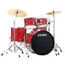 【New Imperialstar - affordable all in one Drum Set】[Imperialstar]「これからドラムを始める方に、使いやすく、耐久性に優れたドラムセットを提供すること」。そのために、これまで培ってきたドラム生産や開発のノウハウを詰め込み、かつエントリークラスのセットとしてお求めやすい価格を実現したのが、このImperialstar（インペリアルスター）ドラムセットです。IP52H6は、スタンダードなサイズの22 口径バスドラムセットに、10 と12 口径のタムタムをセットアップ。12 と13 口径のタムタムと比較してもチューニングが容易で、音程の高低さがより明瞭になることでフィルインでのフレーズに表情をつけやすい組み合わせです。ドラム、シンバルをセットアップするためのハードウェア（スタンド）、ドラムペダル、そしてドラムスローンも含んでおり、お好きなブランド、グレードのシンバルと組み合わせてご使用頂けます。●All Poplar Shells (6ply / 8mm)強いアタックと暖かいサウンドを兼ね備えたトーンが魅力のポプラシェルを採用。シェルフィニッシュは木目調のカバリング「コーヒー・チーク・ラップ」を含む4色からお選び頂けます。●Bearing Edgeドラムにおいてベアリングエッジの形状はサウンドを左右する重要な要素の1つ。Imperialstarでは上位機種と同じエッジ形状を採用することで、音抜けの良い、クリアなサウンドを実現します。●Accu-Tune Bass Drum Hoops軽量でありながら抜群の耐久性を誇る、FRP（強化プラスティック）製のバスドラムフープ。安定したチューニングとバスドラムのサウンドを引き締める効果があります。フックレス構造で、ヘッドの交換もスピーディに行えます。●Spur Bracketsバスドラムを支えるスパー・ブラケットには、上級機種と同じ調整方式を採用した、ダイキャスト製ブラケットを装備。確実な固定力と耐久性を実現します。●Double Tom Holder (MTH600)タムタムの固定方式には、上級機種にも採用されているオムニボール方式を採用。無段階調整による微妙なセッティングポジションを実現すると共に、高い固定力も実現しています。●Drum Heads打面ヘッドには厚めのクリアヘッドを採用し、より高い耐久性を実現しました。また、バスドラムヘッドにはリングミュートを装備し、低音のフォーカスされたサウンドが得られます。●Imperialstar Hardwareドラムセット付属のスタンドは、ドラムスローンを除き3脚部がダブルレッグ仕様となっており、シンプルながらも高い安定性を実現しています。ハイハットスタンドにはツインペダル（セットには付属しません）のセッティングの際に便利なSwivel Foot機構を搭載。また、IP58H6（RC）モデルのスネアスタンドには、バスドラムのサイズに合わせてスネアをより低くセット出来るモデルを採用しています。●Drum Pedal & Throne付属のIRON COBRA 200シングルペダルは、フラットなデザインのフットボードと、安定した素直な踏み心地が特徴です。付属のデュアルサイドビーターは、通常はフェルト面を、メッシュヘッドに交換した際は樹脂面でヒットするように調整してください。付属のスローンは13 径のラウンドシートで、安定性に優れたダブルステー構造の3脚部を持つモデルです。＜IP52H6RC セット内容＞バスドラム：22×18 w/タムホルダーマウントタムタム：10×7タムタム：12×8フロアタム：16×14スネア：14×5ダブルタムホルダー（MTH600）ドラムスローン（HT25）ドラムペダル（HP200P）ストレート・シンバルスタンドブーム・シンバルスタンドスネア・スタンドハイハット・シンバルスタンドシンバル：TAMA Rhythm Mate ブラスシンバル（14 ハイハット、16 クラッシュ、20 ライド）＜カラー＞バーント・レッド・ミスト(BRM)※本モデルは、上記セット内容のみでの販売のみとなります。ドラム単品、ハードウェア単体（MTH600、HT25、HP200Pを除く）、シンバル単体での販売は行いませんのでご了承ください。イケベカテゴリ_ドラム_ドラムセット_TAMA_新品 JAN:4549763345011 登録日:2023/02/13 ドラムセット ドラムキット タマ