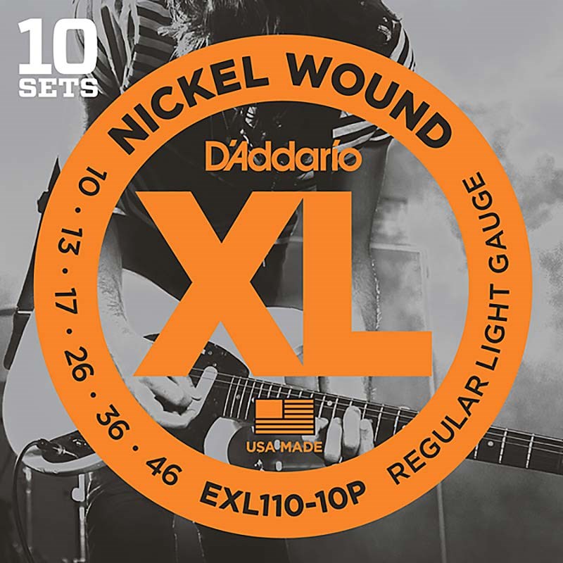 D’Addario XL Nickel Multi-Packs Electric Guitar Strings EXL110-10P 10 Set Pack