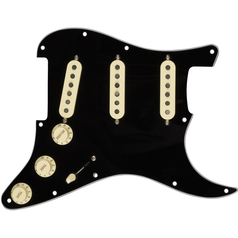 Fender USA Pre-Wired Strat Pickguard， Custom Shop Fat 50's SSS (Black) [#0992340506]【在庫処分超特価】