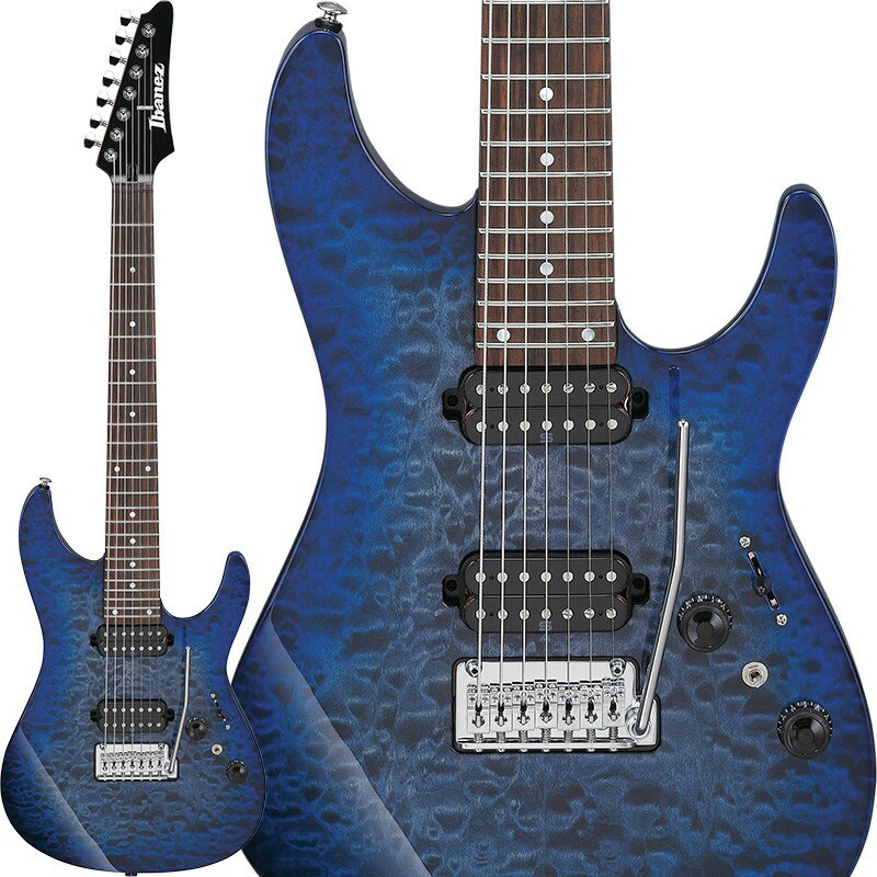 AZ Premium 7 String NEW Model !!新世代ギタリストのスタンダード・モデル、AZ Premium 7弦 新モデル・キルトメイプル・ボディトップにブルー・カラー・バーストを施した、定番の AZ Premium 7弦 新モデル・Gotoh MG-T ロッキング・マシンヘッド・ローステッド・メイプル ネック & ローズウッド指板・AZ専用 Oval C（オーヴァルC）ネック・シェイプ・Super All Access（スーパー・オール・アクセス）ネック・ジョイント、専用デザインのボディ・コンター・ステンレス・フレット・蓄光の指板サイド・ドット・ポジション・インレイ・セイモア・ダンカンと共同開発したHyperion 7（ハイペリオン 7）ピックアップ・dyna-MIX 10（ダイナ‐ミックス10） スイッチング・システム・スチール・サドル搭載のIbanez T1572Sトレモロ・ブリッジ（Gotoh製)・Graph Tech ナット【About Premium Series】Designed to Inspire.良質なスペック&マテリアルと演奏性を追求した仕上げ、安定感を増したオリジナル・ハードウェア、そして、刺激的なデザイン。すべては奏者に創造力と閃きをもたらしてくれる、そんなギターであるために。これが Ibanez Premium シリーズのテーマです。※画像はサンプルです。製品の特性上、杢目、色合は個体ごとに異なります。SpecsNeck type AZ7 Oval C Roasted Maple neckBody Quilted Maple top / American Basswood bodyFretboard Rosewood fretboard w/Mother of Pearl dot & Luminescent side dot inlayFret Jumbo Stainless steel fretsNut Graph Tech nutMachine head Gotoh MG-T locking machine headsBridge Gotoh T1572S tremolo bridgeNeck pickup Seymour Duncan Hyperion 7 (H) neck pickup Bridge pickup Seymour Duncan Hyperion 7 (H) bridge pickup Controls， Pickup selector 1 Volume， 1 Tone， 5-way lever switchSwitch dyna-MIX10 switching system w/Alter SwitchHardware color ChromeString gauge .010/.013/.017/.026/.036/.046/.059 (D'Addario XL110-7)Neck DimensionsScale 648mm/25.5Width at Nut 47mmWidth at Last Fret 66mmThickness at 1st 20.5mmThickness at 12th 22.5mmRadius 305mmRギグ・バッグ付属イケベカテゴリ_ギター_エレキギター_Ibanez_新品 JAN:4549763352927 登録日:2024/03/18 エレキギター アイバニーズ イバニーズ