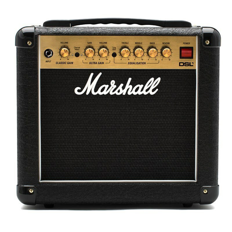 Marshall Amplification DSL Series一世を風靡したJCM2000 DSLのトーンを最小ワッテージで再現した「DSL1C」。プリアンプはECC83 ×2、パワーステージにはECC82を搭載しています。付属のフットスイッチを使ってチャンネル切り替えが可能。コチラはCelestion製スピーカーを搭載したコンボアンプです。出力（RMS）: 1W / 0.1Wチャンネル数 2: (Classic Gain / Ultra Gain)真空管: Pre : ECC83 × 2， Power : ECC82 × 1スピーカー: Celestion Eight-15 × 1入力端子: 1/4楽器入力， 3.5mm外部入力， 1/4FX リターン出力端子: 3.5mm エミュレーテッド出力， 1/4FX センド， 1/4スピーカー出力×1本体寸法(mm): W：360， H：340， D：215重量 (kg): 7.9フットスイッチ*: PEDL-90011（1Way）付属*フットスイッチ：PEDL-90011（1-Way：チャンネル切替）イケベカテゴリ_アンプ_ギターアンプ_Marshall_DSL Series_新品 JAN:5030463428580 登録日:2022/08/26 ギターアンプ マーシャル