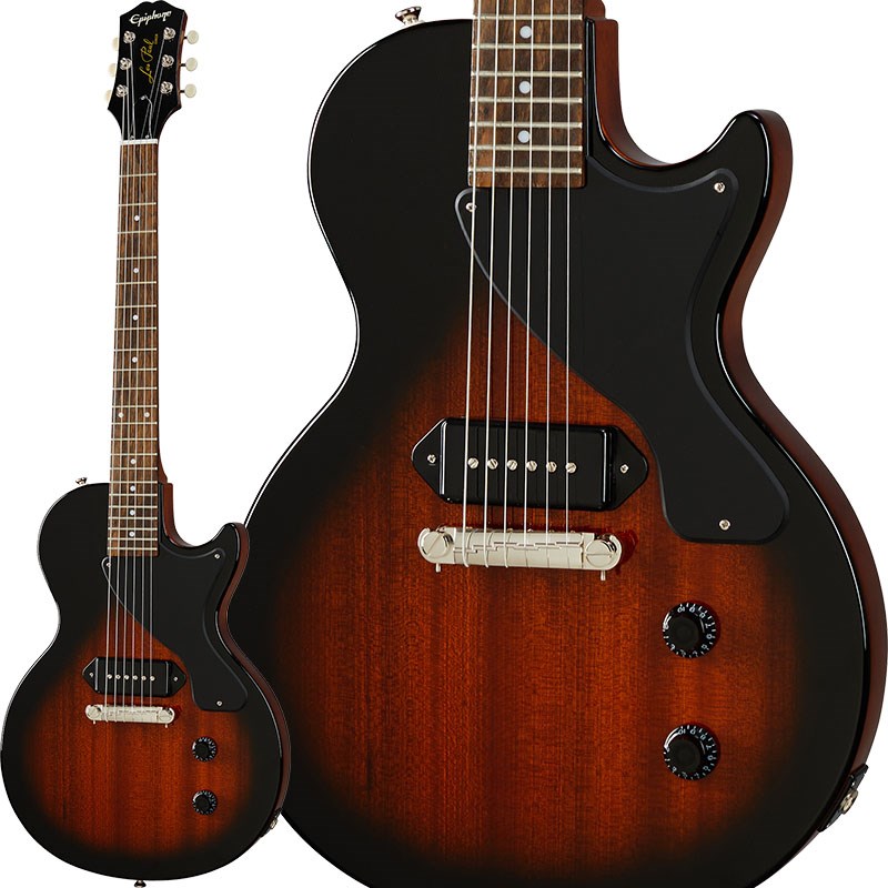 Epiphone Inspired By Gibson CollectionEpiphone（エピフォン）は、2020年製品ラインナップを大幅リニューアル！エピフォン・インスパイアードバイ・ギブソンは2つのカテゴリーで展開されます（オリジナル/モダンコレクション）。コチラのエピフォン・オリジナル・コレクションは、誕生以来エピフォンのアイコンとしてプレイヤーやミュージックシーンを支えてきたクラシックなアコースティックとエレクトリックの新しいギター・ラインナップです。カラマズーヘッド・ストックと呼ばれる新しいヘッドシェイプを採用。クラシックなルックスながらも、長年エピフォンブランドで培ったエレクトロニックスやその他技術などを採用しています。エピフォンの定番であるレスポール・ジュニアは、50年代のクラシックなスタイルとクラシック・ロック全盛期を支えたロウ・サウントを提供します。ネックシェイプは、ヴィンテージの50年代のプロファイル、ミディアム・ジャンボフレットを採用し、高い演奏性を確保。ハードウェアは、安定したチューニングを維持する為、グラフテックナットとライトニングバーラップアラウンドブリッジを採用。サウンドの要となるピックアップには、アグレッシブなロックトーンをアウトプットする「P-90 PRO」を搭載しています。※製品の特性上、杢目・色合いは1本1本異なります。BodyBody Shape: Les Paul JuniorBody Material: MahoganyFinish: Vintage Tobacco BurstNeckMaterial: MahoganyProfile: Vintage 50sScale Length: 24.75 / 628.65mmFingerboard Material: Indian LaurelFingerboard Radius: 12Number Of Frets: 22Frets: Medium JumboNut Material: Graph TechNut Width: 1.69 / 43mmInlays: DotJoint: Glued in-setHardwareFinish: NickelTuner Plating: NickelBridge: Lightning Bar Wrap AroundTuning Machines: Epiphone Deluxe VintageTrussRod: YesTruss Rod Cover: Bell Shaped; 2-layer (Black/White); BlankControl Knobs: Black Top HatsStrap Buttons: 2ElectronicsBridge Pickup: P-90 PRO DogearControls: Master Volume， Master Tone， CTSソフトケース付属イケベカテゴリ_ギター_エレキギター_Epiphone_レスポール_新品 JAN:4580568413062 登録日:2020/02/05 エレキギター エピフォン レスポール