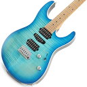 Suhr Guitars JE-Line Modern PlusSuhr Guitars によって2021年秋より Japan exclusive として日本国内のみ販売されるモデルシリーズ JE-Line から、Modern Plus が入荷しました！エレキギターのみに留まらずアンプやリプレイスPU等においてもトッププロからの絶大な信頼を集め、ハイエンドブランドとしての名声を欲しいがままにしている「Suhr Guitars」。プロアマ問わずワールドワイド な人気を誇り、スタジオワーク等の多いトップアーティストからも絶大な支持を受け続けております。Modern シリーズは細部にその哲学を踏襲した 24フレットの Modern スタイルギターとして誕生しました。滑らかな長円形ネックグリップ、バランスの良いアシンメトリーボディ、そしてプレイアビリティと快適性において他の追従を許さない革新的なネックヒール。定番のフレイムメイプルトップ / バスウッドバックボディのコンビネーションに加え、気温や湿度の変化に対する強い耐性、そして特有の鳴りも持ち合わせるローステッドメイプルネックを新たに採用。ローステッドメイプルの軽快な響きにバスウッドの特徴的なスムースさと中音域が加わり、完璧なトーンバランスを生み出します。ボディトップに使用される魅惑的なフレイムメイプルは、豊富なトランスカラーラインナップで彩られることにより一層その美しさを際立たせます。ヘッドストックは精悍なグロスブラックフィニッシュ、指板はローステッドメイプルとパーフェローの二種類をラインナップ。MODERN PLUS をはじめとする Suhr ギターには、Thin Skin（極薄）ポリ塗装が施されています。塗装の塗膜厚を可能な限り薄くすることで、鳴りとサステインに優れたギターが完成します。ピックアップには、ネックポジションにヴィンテージ・ハムバッカー・サウンドを再現したSSV、ミドルポジションに60年代初期の甘く、丸みを帯びたサウンドを再現したV60LPを、ブリッジポジションにはSuhrハムバッカーの中でも高出力なSSH+を搭載。ピックアップレイアウトは、現代的なスペックのギターで定番なHSH。そして追加されたプッシュ / プルスイッチによるハムバッカーピックアップのコイルタップが可能になり、更なるサウンドバリエーションをお楽しみ頂けます。SN.72455Weight≒3.24kgBody Shape： ModernBody Back： Basswood、2-PieceBody Top： Flame Maple、2-Piece、3/16″Neck： Roasted MapleFingerboard： Roasted MapleNeck Shape： Modern Elliptical .800″-.850″Radius： 10″-14″ Standard RollFrets： 24、Stainless Steel、JumboNut： 1.650″、Tusq、WhiteBridge Pickup： SSH Plus (Bridge/Black)Middle Pickup： V60LP (Middle/Black)Neck Pickup： SSV (Neck/Black)Control： Volume、Tone (Push/Pull)Tuner： Suhr Locking、ChromeBridge： Gotoh 510 2 Post、Solid Saddles、Steel Block、ChromeDeluxe Gig Bag付属イケベカテゴリ_ギター_エレキギター_Suhr Guitars_MODERN_新品 JAN:4571220087530 登録日:2023/08/02 エレキギター サー Shur