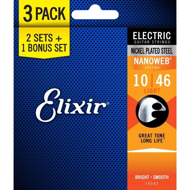 ELIXIR 12052 Bonus Pack (2+1FREE) [NANOWEB Light 10-46] #16542  ʌ{[iXpbN 