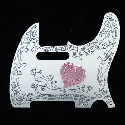 B，W&R Custom Engraved Aluminium Pickguard TL用 Heart BLK RED 【受注生産品】