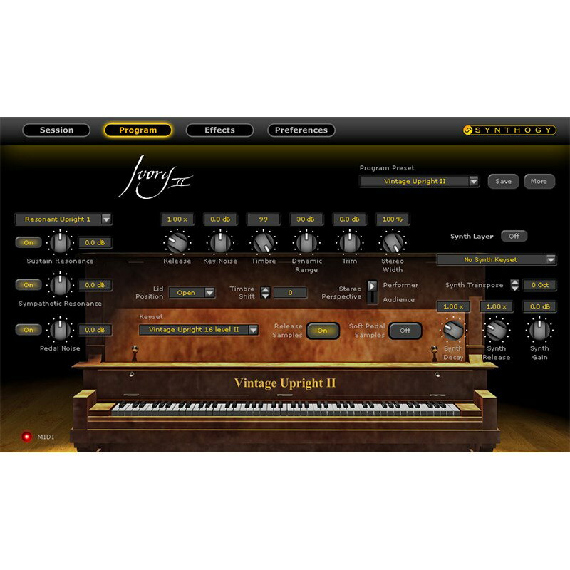 SYNTHOGY Ivory II Upright Pianos(IC[ip) ͂p܂B