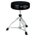 【HT430BC [1ST Chair ラウンドライダー 3脚 クロストップ スローン]】＜NEW 1st Chair Drum Throne / THE BEST PERFORMANCE STARTS AT THE CORE＞1996年にTAMAが発表した1st Chair ドラムスローン。この1st Chairという言葉は、オーケストラにおけるコンサート・マスターと呼ばれるようなトップミュージシャンを指す言葉です。そのような『トップレベルのプレイヤーに相応しいドラムスローン(椅子)』という設計コンセプトのもと、このシリーズは生まれました。そして2016年、この1st Chairシリーズが更なる進化を遂げます。今回のリニューアルのコンセプトは「体の中心(CORE)を安定させる」こと。人は体の中心を安定させることで、肉体的に高いパフォーマンスを発揮出来ると言われています。それはドラムのプレイにも当てはまり、スローンに座った際に体の中心が安定していると軸がブレることなく、パワフルなサウンドや、スピーディなフレーズを楽にこなせるようになるのです。新1st ChairはこのCOREの安定を目指し、シートホルダーのロッド固定方式の変更に加え、脚部の形状変更や脚ゴムの接地面積の向上、そしてステー部分の低重心化を図るなど、更なる安定性を追求。スローンのガタつきを限りなくゼロに近付けたことで、プレイ中の身体のブレをシャットアウト。座った瞬間、まるで自分の身体が大地に根を張ったような圧倒的な安定感を体感して頂けます。このスローンとの出会いがあなたのパフォーマンスを飛躍的に向上させてくれることでしょう。＜HT430BC [1ST Chair ラウンドライダー 3脚 クロストップ スローン]＞トラディショナルな丸座シートを採用したスタンダードな1st Chairドラムスローン。汎用性の高さから人気のある丸座シートの直径を14(約360mm)高さ約120mmとやや大きめに設定。新設計のシートホルダーシートリンクとの組み合わせにより、安定感のある座り心地を提供します。座面の天面には従来のものより耐久性を向上させたクロス素材を採用。プレイ中の滑りを防ぐ効果があります。●シート部 : 14径 丸座、クロストップ (HTS4BC) [高さ: 約120mm / 直径: 約360mm *高さはシートホルダー部を含まず]●ベース部 : スクリューロッド3脚ベース (HSB3)＜スペック＞■1st Chair Height Adjustment: 1st Chair 高さ調整] / 1st Chairは、パイプ式のように「大まかに素早く高さを調節できる」機構と、スクリュー式のように「細かく高さを調節できる」機構を併せ持ったドラムスローンです。■ROCKLOK :ロック ロック / オリジナル機構ROCKLOKはスクリューロッド下端に取り付けられたナイロンブッシュが、下段パイプ内でロッドのガタつきを防止。プレイ中の不快な座面の揺れを無くし、かつスローン自体の十分な信頼性を獲得しています。■Foot Life :フットライフ / 脚板の先をリベットで固定しそのまま脚ゴムを被せているスタンダードな脚部と異なり、樹脂製のブロックに脚板を固定し、そのブロックに脚ゴムを装着する設計。脚ゴムの耐久性が飛躍的に向上します。■Seat Link :シート リンク / シートホルダー内に装備されたナイロンブッシュにより、スクリューロッドを面で固定。プレイ中の横ブレに強い、高い安定性を実現しています。ベース部が直径22.2mmのパイプ/ロッドに取り付け可能です。■高さ調整幅: 485mm 〜 655mm■重量: 5.3kg■ パイプ径 : 28.6mm-22.2mm■ 3脚部 : ダブルレッグ※画像はイメージです。※仕様およびデザインは改良のため予告なく変更することがあります。イケベカテゴリ_ドラム_ドラムハードウェア_TAMA_新品 JAN:4515276897156 登録日:2016/09/21 タマ