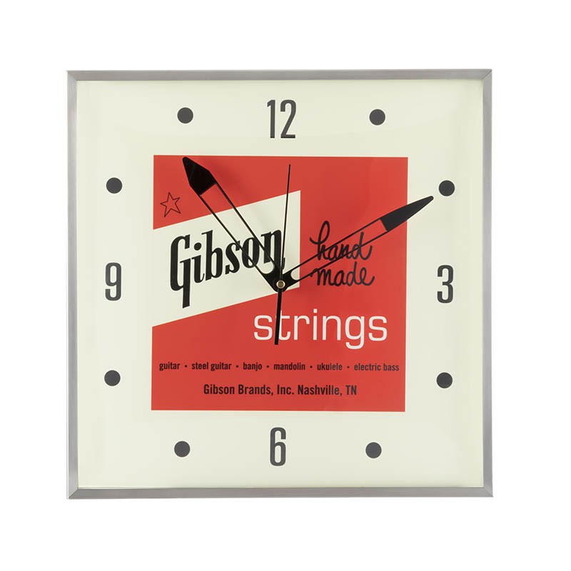 Gibson Vintage Lighted Wall Clock， Handmade Strings [GA-CLK4]