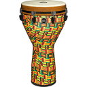 [Jumbo Djembe]シンセティックボディ、シンセティックヘッドを採用した大型ジャンベ。ステージ等の温度や湿度の変化が起こりやすい場所でも、ズレが生じにくく、かつすばやいチューニングが可能です。また、力強く深いローエンドとシャープなスラップ音を実現します。ドラムキー式のチューニングシステムを採用した強固なハードウェアで、安定したサウンドとレンジを提供する、プロユース・ジャンベです。ヘッドまでデザインの施された「Designer Head」モデルと、ナチュラルシンセティックヘッドのモデルをラインナップ。サイズ（口径×高さ）：14×26 inchマテリアル：Syntheticカラー：Simbraヘッド：Syntheticイケベカテゴリ_パーカッション_ジャンベ_MEINL_新品 JAN:0842960147155 登録日:2022/04/28 ジャンベ ジェンベ パーカッション マイネル