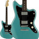 Fender Made in Japan Limited Adjusto-Matic Jazzmaster HHは、正確で安定したチューニングを提供するAdjusto-Maticブリッジを搭載し、軽快かつナチュラルなクリーンサウンドからパワフルな歪みサウンドまでカバーするModern Modified Humbucking Pickupを2基搭載した、新しいルックスとサウンドを提供する2023年限定のJazzmasterです。この製品は、グロスフィニッシュのアルダーボディに、ナロートールの22フレットを採用しており、12インチラジアスのModern Cシェイプメイプルネックが、より高い演奏性を提供します。本製品は2023年限定製品となります。※画像はサンプルです。製品の特性上、杢目は一本一本異なります。Body Material: AlderBody Finish: Gloss PolyesterNeck: Maple， Modern CNeck Finish: Satin Urethane Finish on Back， Gloss Urethane Finish on FrontFingerboard: Rosewood， 12 (305 mm)Frets: 22， Narrow TallPosition Inlays: White Dot (Rosewood)Nut (Material/Width): Bone， 1.650 (42 mm)Tuning Machines: Vintage-Style LockingScale Length: 25.5 (64.77 cm)Bridge: Adjusto-Matic with Anchored TailpiecePickguard: 3-Ply BlackPickups: Modern Modified Humbucking Pickup (Bridge)， Modern Modified Humbucking Pickup (Neck)Pickup Switching: 3-Position Toggle:Position 1. Bridge PickupPosition 2. Bridge and Neck PickupsPosition 3. Neck PickupControls: Master Volume， Master ToneControl Knobs: Aged WhiteHardware Finish: Nickel/ChromeStrings: Nickel Plated Steel (.009-.042 Gauges)ソフトケース付属イケベカテゴリ_ギター_エレキギター_Fender Made in Japan_Limited Collection_新品 JAN:0717669922276 登録日:2023/09/26 エレキギター フェンダー ふぇんだー フェンダージャパン フェンジャパ フェンダーJ