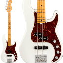 Fender American Ultra SeriesフェンダーのUSA製ラインナップの新しいフラッグシップとなるUltraシリーズは、卓越したプレイヤー向けのハイエンドスペックを満載しています。ミディアムジャンボフレットを装備した1014インチのコンパウンドラジアス指板をフィーチャーした独自Modern Dシェイプネックは、丁寧なエッジのロールオフ加工が施され、ボディとネックヒール部には新たなコンター加工を採用。まるで体の一部に溶け込むような快適な弾き心地を実現しています。Precision Bassモデルにはプリアンプを内蔵し、なおかつ新ヴォイシングをフィーチャーしたUltra Noiseless Vintage Jazz BassピックアップとUltra Noiseless Vintage Precision BassピックアップをPJ構成で搭載。高出力でありながら透明感のある、広いダイナミックレンジを 確保したサウンドが得られます。HiMassブリッジが豊かなサスティンとタイトなボトムを実現します。※画像はサンプルです。製品の特性上、杢目・色合いは1本1本異なります。Series: American UltraBody Material: AlderBody Finish: Gloss PolyurethaneNeck: Maple， Modern DNeck Finish: Satin Urethane with Gloss Urethane Headstock FaceFingerboard: Maple or Rosewood， 10 to 14 Compound Radius (254 mm to 355.6 mm)Frets: 21， Medium JumboPosition Inlays: Black Pearloid Dots (Maple)， White Pearloid Dot (Rosewood)Nut (Material/Width): Bone， 1.625 (41.3 mm)Tuning Machines: Fender F Light-Weight Vintage-Paddle Keys with Tapered ShaftsScale Length: 34 (86.36 cm)Bridge: 4-Saddle HiMassPickups: Ultra Noiseless Vintage Jazz Bass (Bridge)， Ultra Precision Bass (Neck)Pickup Switching: NoneControls: Master Volume， Pan Pot (Pickup Selector)， Treble Boost/Cut， Midrange Boost/Cut， BassBoost/Cut， Passive Tone， Active/Passive Mini ToggleControl Knobs: Knurled Flat-TopHardware Finish: Nickel/ChromeStrings: Fender 7250M Nickel-Plated Steel Roundwound， Long Scale， .045-.105 (Model No. 0737250406)ハードケース付属イケベカテゴリ_ベース_エレキベース_Fender USA_American Ultra_新品 JAN:0885978195701 登録日:2020/01/03 エレキベース フェンダー ふぇんだー フェンダーUSA FenderUSA アメトラ アメリカンウルトラ