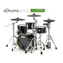 aDrums artist STANDARD SET【タム x1、フロアタム x1、シンバル x2 のシンプルでバランスのとれた構成は、アコースティックドラム並みの表現力とルックスを身につけたaDrumsにふさわしいセットです。また、シンバルを増やす、フロアタムを2つにするなど、カスタムキットのベースとしても最適です。】＜aDrums＞「優しく演奏すれば柔らかくふくよかな音、激しく気持ちをぶつければ鋭く荒々しい音。時に意のままに自分を委ねることができ、時に諦めたくなるほど難しいもの。だからこそ、愛着が湧く。だからこそ、楽器から感動が生まれる。ATVはそんな楽器を届けたいと思う。」aDrumsは、「Authentic」「Acoustic」「Artware」をコンセプトにしたエレクトロニック ドラムです。センシング、サイズ、フィールが体となってプレーヤーの地良い演奏を引き出し、楽器の本質にフォーカスして最良のアコースティック ドラムサウンドを表現することを指しています。Authentic：楽器としての純粋さと正統さ。余計な機能を削ぎ落とし、楽器に相応しいデザイン。いいといい演奏体験を提供することにフォーカスしています。すべてはプレーヤーのために、吟味され磨き上げられます。Acoustic：アコースティック楽器の然なふるまい。さく叩けばささやくような、強く叩けば空気を揺らすような。これまでは鳴らしきれなかった胆で繊細な楽器の表情を、ATV のテクノロジーが余すところなく表現しています。Artware：に響く奥深さ。素晴らしい楽器たちは、他と同じような姿をしていてもなぜか夢中になってしまいます。スペックや機能では語ることができない、楽器の真価を追求します。＜プレーヤーをインスパイアする表現の＞■ドラムにあるべきサイズ■aDrumsでは、各楽器のサイズがもたらすフィールやビジュアルと、そこから響くサウンドとの致性こそが、プレーヤーの演奏表現をめると考えます。18のキック、13のスネア、14のハイハット、そして18のライドシンバルなど魅的なビジュアルに加え、アコースティックドラムと同じ打感や距離感を切にしながら、ご家庭やスタジオでもきすぎない絶妙なサイズです。 またキックやフロアタムには分なデプス（深さ/縦幅）を持たせることによって、aD5のソリッドで重厚な低をビジュアルとフィールで体感できます。■アコースティックドラムに並ぶダイナミクス■従来の電ドラムでは、ヘッド中央を叩くと異常にきなが鳴ってしまうホットスポットがあるために、あえて源もダイナミクス(強弱)の幅を狭めてたせないようにすることがありました。 aDrumsではドラムやシンバルにマルチセンサーを採することでこの打の感度を均化し、ピアニッシモからフォルテッシモまで意図通りの表現が可能となりました。アコースティックドラムのようなきなダイナミクスを在にコントロールすることでまれるグルーヴは、演奏者の個性を引きたせます。■在なサイドスティック（クリーズド・リムショット）■サイドスティック（クローズド・リムショット）の演奏をもっと地良く。肌とラッカーペイントのコントラストが美しいサイドリムは、新しく開発された固有振動数による検出技術にも最適なメイプル材を採用。木の打感触とサイドスティック サウンドが見事にマッチし、優れた演奏性を発揮します。これまでのようにサイドスティック ボタンで切り替えることなく、リムショットとサイドスティックの叩き分けができ、演奏の自由度がきく広がります。■精緻なペダルワーク検出■ドラム演奏において、もっとも微細なコントロールをしているハイハット。従来の電ハイハットでは接触式センサが多くいられ、その検出精度や追従性に限界がありました。aDrumsのハイハットは、接触式のセンサによって素早い開閉においても遅れのないい精度のセンシングが可能になりました。 aD5（音源）のハイハットコントロール・アルゴリズムもこの新しいセンサに最適化され、より層の表現と正確さを獲得しました。■シンバルをもっと由に■新設計のピボットによって、全位に然な揺れを実現しました。全周が演奏可能なシンバルには、回転ストッパーなどのわずらわしい部品は必要なく、アコースティックシンバルと同様にシンバルスタンドに載せるだけです。 また、エッジを叩いた時のシンバル全体のたわみや先端の厚みにもこだわり、静性に優れたシリコンラバーサーフェスであっても、上級シンバルのマテリアルである、ブロンズ材を採用したシンバルのような演奏感を追及しています。■グルーヴをえるキック■演奏をえる軸となるキックには、安定感と速な発が必要です。ビーターによる打撃のダンピングとセンシングを両するための独特な緩衝構造により、ソリッドなフィールとともに速な発を実現しました。 18シェルと型のスパーによって得られる安定感や安感の中で地良くビートが刻めます。また、ツインペダルを使したハードな連打にも、安定したセンシングと演奏性を発揮します。■楽器らしく愛着の湧くデザイン■aDrums artist（ドラム部分）は、優れた素材を各所に使して楽器としての完成度をめました。全てのドラムは、本物のバーチウッドシェル（サイドリムはメイプルウッド）、ソリッドブラックのラッカー仕上げ。シンバルやハイハットは、余計な意匠を削ぎ落としたシンプルで飽きのこないデザイン。クローム仕上げの堅牢な三脚スタンドはドラムらしさをより強調しています。[aDrums artist / Kick， Snare Drum， Tom， Floor Tom]マテリアル：バーチ6プライ、フィニッシュ：ラッカーペイント（ソリッドブラック）、コネクタ：トリガー出力 x1 (TRSフォーン)、ゾーン：aD-K18(Kick) ヘッド・aD-S13(Snare Drum) ヘッド/リム/サイドリム・aD-T10(Tom) ヘッド/リム・aD-T13(Floor Tom) ヘッド/リム[aDrums artist / Crash or Ride]マテリアル：シリコンラバー、カラー：マットブラック、コネクタ：トリガー出力 x2 (TRSフォーン)、ゾーン：aD-C18 ボウ/エッジ/カップ*・aD-C16 ボウ/エッジ/カップ** aD5はライドシンバル入力のみカップに対応しています。[aDrums artist / 14 Hi-Hat(aD-H14)]＜シンバル＞サイズ：14、マテリアル：シリコンラバー、カラー：マットブラック、ゾーン：ボウ/エッジ/カップ*、コネクタ：トリガー出力 x2 (TRSフォーン) / * aD5のハイハット入力はカップには対応していません。＜コントローラー＞センサー：非接触リニアセンサー、コネクタ：コントロール出力 x1 (TRSフォーン)、DC IN：x1、電源：ACアダプター、付属品：ACアダプター x1■進化するドラム源aD5■ドラムセットの核となるaD5は、速かつダイナミックなハイレゾ源、主要メーカーのパッド対応、インストごとのステレオオーディオバウンスを容易にするインディビジュアルMIDI機能といった新しいコンセプトを打ちててきました。リリース後も重ねてアップデートされ進化を続けています。 スタジオの空気感まで念にレコーディングされた、名器たちの響きをaDrumsとともにご体感下さい。■ATVサウンドストアが実現するあなただけのドラムセット■ATVサウンドストアでは、多彩な名器たちの追加インストが並んでいます。豊かな鳴りのシグネチャースネア、枯れた響きのヴィンテージシンバルなど、それぞれが個性と魅にあふれるサウンドです。インストを由にaD5に追加して組み上げることで、あなただけのドラムセットが完成します。＜ADA-STDSET セット内容＞Drum Sound Module：aD5 x1Kick Drum 18 x 12：aD-K18 x1Snare Drum 13 x 5.5：aD-S13 x1Tom 10 x 6.5：aD-T10 x1Floor Tom 13 x 12：aD-T13 x1Hi-Hat 14：aD-H14 x1Cymbal 16 for Crash：aD-C16 x1Cymbal 18 for Ride：aD-C18 x1Snare Stand：ADA-SS x1Tom/Cymbal Stand：ADA-TCS x1Cymbal Stand：ADA-CS x1Multi Purpose Clamp（aD5取り付け用クランプ）：ACC-MPC x1トリガーケーブル：2ドラムキー：1* キックペダル、ハイハットスタンド、スローンは別売となっております。* 設置サイズ：約 150 x 130 cm* キット拡張用のトリガーケーブルが付属します。*画像はイメージです。*仕様およびデザインは改良のため予告なく変更することがあります。イケベカテゴリ_ドラム_エレクトリックドラム_ATV_新品 JAN:4573319110259 登録日:2017/07/24 電子ドラム デジタルドラム エレドラ