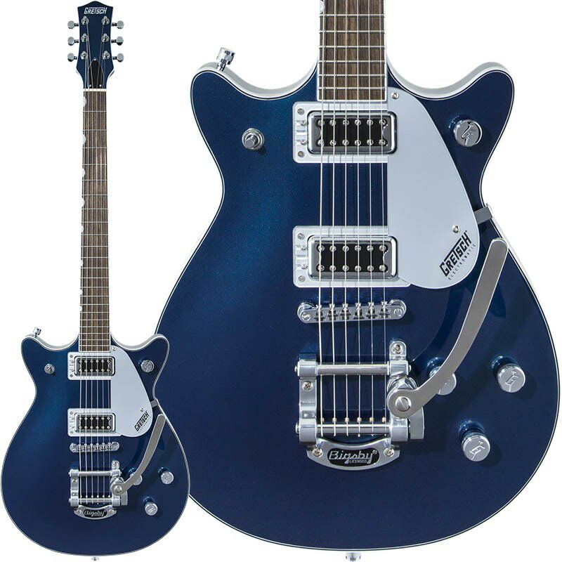 ■商品紹介Gretsch Electromatic CollectionピュアなJetパワーを誇る、全く新しいG5232T Electromatic Double Jet FT with Bigsbyは、重要なこの力を忠実に再現し、魅力的な価格帯で実現します。チェンバード・マホガニーボディ-ラウドでクリアなクラシックJetのトーンは、アーチ状のメイプルトップを備えたチェンバード・マホガニーボディから始まり、明確で滑らかな高音域を表現。豊かな低音域と中音域を生み出します。その結果、様々なトーンに適した強固でバランスの取れた、アコースティックな音の土台を実現しています。Black Top FilterTron PU典型的なパワーを備える、Clarity Black Top FilterTron PUは、Electromatic Double Jet FTのチェンバード・ボディを増幅させ強調し、ワイドでバランスの取れた、透明感のあるトーンを生み出します。ラウドでパンチの効いたこのJetは、どんなレベルのゲインでも、驚くほど明瞭なサウンドを出力します。総合的な音色の調整-リアPU＆フロントPU用のボリュームコントロール、マスタートーン、トレブルブリード回路を搭載したマスターボリュームの組み合わせで、PUとトーンの設定を直感的かつ、広範囲にコントロール可能です。※画像はサンプルです。製品の特性上、杢目、色合いは1本1本異なります。■仕様詳細SPECFingerboard Material: LaurelFingerboard Radius: 12 (305 mm)Neck Construction: Set-NeckNeck Finish: GlossNeck Material: MahoganyNeck Shape: Thin UNumber of Frets: 22Nut Material: Synthetic BoneNut Width: 1.6875 (42.86 mm)Position Inlays: Pearloid Neo-Classic ThumbnailString Nut: Synthetic BoneBody: MahoganyBody Back: MahoganyBody Binding: Aged White with B/W PurflingBody Finish: GlossBody Material: MahoganyBody Shape: JetBody Style: Gretsch Chambered Body GuitarsBody Top: Arched MapleBracing: ChamberedWaist: 8.5 (216 mm)Bridge: Anchored Adjusto-MaticBridge Cover/Tailpiece: Bigsby-Licensed B50 VibratoBridge Mounting: AnchoredControl Knobs: G-ArrowHardware Finish: ChromePickguard: Silver Plexi with Black Gretsch and Electromatic LogosStrap Buttons: Knurled Strap Retainer KnobsStrings: Nickel Plated Steel (.010-.046 Gauges)Tuning Machines: Die-CastBridge Pickup: Black Top FilterTronControls: Volume 1. (Neck Pickup)、 Volume 2. (Bridge Pickup)、 Master Volume、 Master ToneNeck Pickup: Black Top FilterTronPickup Configuration: FilterTron / FilterTronSwitching: 3-Position Toggle: Position 1. Bridge Pickup、 Position 2. Bridge And Neck Pickups、 Position 3. Neck Pickupギグバッグ付属検索キーワード：イケベカテゴリ_エレキギター_その他_GRETSCH_Electromatic_新品 SW_GRETSCH_新品 JAN:0885978271535 登録日:2021/06/30 エレキギター グレッチ エレクトロマチック エレクトロマティック エレマチ