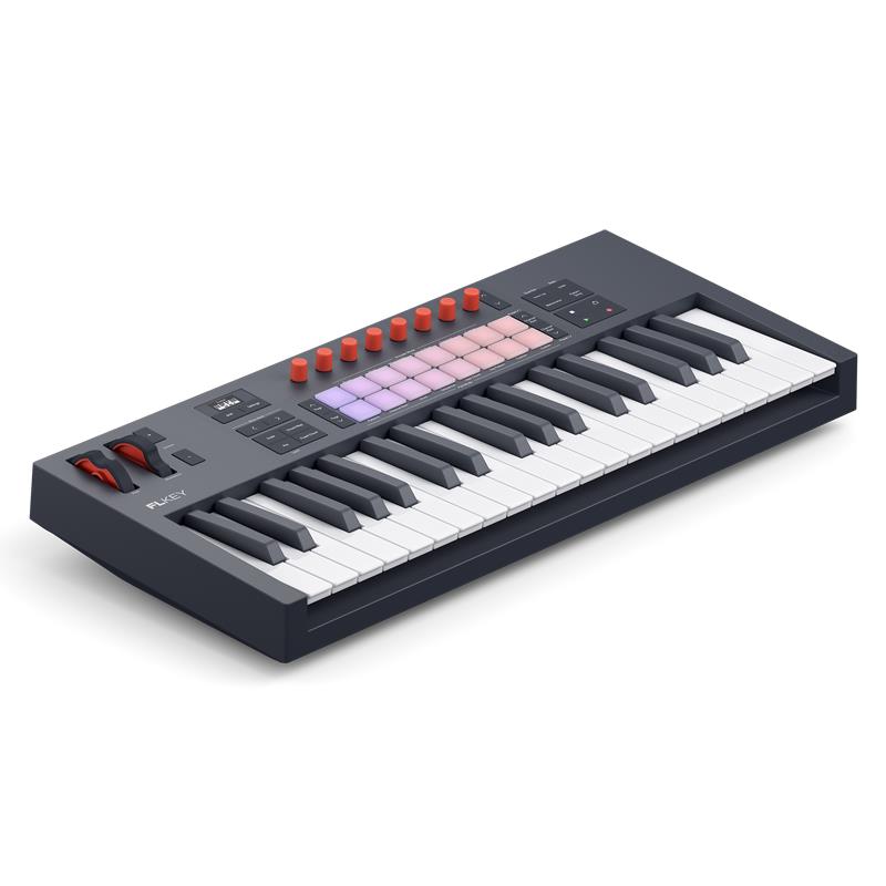 ■商品紹介ビートもメロディも、この一台で。FL Studio専用、スタンダードな37鍵コントローラー！FLkey 37は、ビートのスケッチからトラックの完成まで、音楽制作をスムーズに行えるFL Studio専用キーボード・コントローラー。 3オクターブのフルサイズ・シンセ鍵盤、ポリフォニック・アフタータッチ対応パッド、多数のノブやボタンを備え、FL Studioを自在にコントロール可能。 チャンネルラックのステップシーケンス、ミキシング、パターン作成、プラグインのコントロールまで、FL Studioの主要なツールやワークフローと密接に連携。◆主な機能・FL Studioユーザーのための、専用設計インストゥルメントの演奏、パターンのシーケンスからミックスのコントロールまで、FL Studioを自在に操作。 FLkey 37は、チャンネルラックやミキサーなどFL Studioの主要機能へ素早くアクセス可能。・指先で刻むビートチャンネルラックでのステップ入力やサンプルトリガーに対応。ポリフォニック・アフタータッチ対応の16個のRGBパッドにより、FPC、SliceX、Fruity Slicerでのフィンガードラミングも自在に行えます。・ベースラインとメロディを自由にプレイ演奏性とコンパクトさを両立した37鍵シンセ鍵盤を搭載。ピッチホイールとモジュレーション・ホイールにより、表現力豊かな演奏が可能。・手を伸ばして感覚的にミキシングレベルやフィルター、プラグインなどを自在にコントロール。 すべてのパラメータは、8つのエンドレスエンコーダーに自動マッピング。・音楽的なフレーズを、迷わず演奏内蔵のスケールモードとコードモード、高性能なアルペジエーターを使えば、コード進行やメロディ、パターンを素早く簡単に制作可能。・必要な情報を、一目で把握必要な情報が高精細な有機ELディスプレイに表示され、操作中のパラメーターや演奏中のコードを正確に確認可能。 ・外部機器とのMIDI接続にも対応FLkey 37は、フルサイズMIDI出力を搭載。シンセや外部MIDI機器との直接接続に対応。・制作環境を、自分仕様にNovation Componentsソフトウェアを使用し、FL Studio、プラグイン、外部ハードウェアの各種機能をFLkeyのパッドやエンコーダーへ簡単にマッピング可能。・Native Kontrol Standard（NKS）に対応Native Kontrol Standard（NKS）に対応し、FLkeyとNative Instruments製ソフトウェア、およびNKS対応ソフトウェアとの双方向の連携が可能。・音楽制作に必要なすべてが付属FL Studio Producer Editionの6ヶ月間無料トライアルに加え、Novation Playや提携パートナーによる多彩なインストゥルメント、エフェクトも利用可能。◆安心の3年保証初期不良によりNovationハードウェア製品の修理や交換が必要な場合には、世界中どこでも3年間保証をご利用いただけます。●付属ソフトウェア・FL Studio Producer Edition（6ヶ月間無料トライアル）人気の高いFL Studioソフトウェアを6ヶ月間試用でき、音楽制作をすぐに始められます。 Producer Editionには、100種類以上のインストゥルメントおよびエフェクト、無制限のオーディオクリップ、ステム分離機能、豊富なループ素材、サンプル、プリセットなど、あらゆるジャンルの音楽制作に必要な機能がすべて含まれています。 ・MelodicsMelodicsは、キーボードやパッドで好きな楽曲を演奏しながら学べるPC／モバイル対応アプリです。 FLkeyには、Novationユーザー向けの特別レッスンが無料で付属します。・Novation PlayKlevgrandとの特別コラボレーションにより、80種類以上の高品質なベース、リード、パッド、ドラムキットなどを収録。FLkeyの各コントロールとシームレスに連携し、まるでハードウェア楽器を使うかのような直感的なワークフローで音作りや演奏が行えます。・GForce Bass Station1993年、Novationはコンパクトなボディで豊かなローエンドを実現したオリジナルのBass Stationを発表しました。 30年が経過した今、アナログモデリングのパイオニアGForce Softwareとのコラボレーションにより、カルト的人気を博すBass Stationを忠実にソフトウェア化しました。 ・GForce Oberheim SEMOberheim SEMは、伝説的なOberheim Synthesiser Expander Moduleを忠実に再現した、シンプルかつパワフルなモノフォニック・シンセサイザーです。直感的な操作で、圧倒的な存在感を放つサウンドを作り出すことができます。・GForce Oberheim OB-EZOberheim OB-EZは、80年代を象徴するサウンドが特徴の8ボイス・ポリフォニック・シンセサイザーです。リード、ベース、パッドなどに最適な豊かで魅力的なサウンドを提供します。 ステレオ・ディレイや豊かなリバーブでサウンドの厚みや空間的な広がりを追加でき、独特のOberheimサウンドを再現できます。 ・GForce AXXESSAxxessは、シネマティックなスコアからヒップホップまで、幅広いジャンルのサウンド制作に最適なシンセサイザーです。豊富なモジュレーション機能を備え、より深いサウンドデザインが可能。内蔵シーケンサーでリズミカルなサウンドを生み出すこともできます。 ・Klevgrand LUXELUXEは、2種類のアルゴリズムとスライダー操作を用いて繊細かつ音楽的な手法でミックスを整えることができるコンプレッサー／サチュレーター・プラグインです。 簡単な操作でミックスに馴染ませることができる、シンプルで使いやすいオーディオツールです。 ・Klevgrand SlammerSlammerは、30種類の迫力あるドラムサウンドを収録したマルチサンプルのドラムプラグインです。 ナチュラルなドラムから激しく歪んだドラム、さらにはパーカッシブなサウンドまで、個性的で即戦力となる多彩な音色を収録し、ビート制作に最適です。 ・Orchestral Tools Parallel Orchestra現代的な音作りと伝統的な生楽器を組み合わせた、個性的なオーケストラ・サンプルを収録するプラグインです。 ピアノ、ストリングス、パーカッション、アンビエント・テクスチャー、そしてフル・オーケストラ・アンサンブルなど、6種類の表現力豊かなインストゥルメントから選択して、トラックに個性を加えることができます。 ・Native Instruments Komplete SelectBeats、Band、Electronic の3つの制作スタイルに合わせて用意されたプランから選択できる、音楽制作に必須のパッケージです。 各プランには、Massive X、Battery、iZotope Ozone Elementsなどの人気製品を含む、厳選されたインストゥルメントやエフェクトが収録されています。●同梱物FLkey 2 37USB-C - USB-Aケーブル（1.5m）※最新の動作環境はメーカーページをご参照ください。検索キーワード：イケベカテゴリ_DTM_MIDI関連機器_MIDIキーボード_NOVATION_新品 SW_NOVATION_新品 JAN:0815301001836 登録日:2026/05/21 MIDIコントローラー