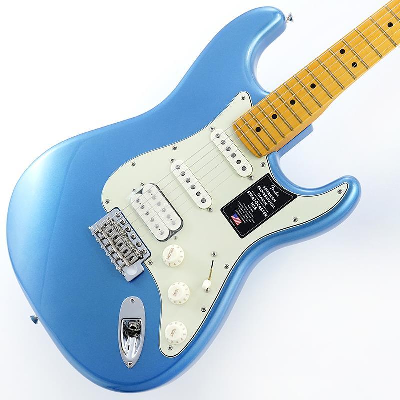 ■商品紹介American Professional Classic SeriesAmerican Professional Classic Stratocaster HSSは、ヴィンテージの魅力とモダンなパフォーマンスが完璧に融合したギターです。ヴィンテージにインスパイアされたCoastline ’57 StratocasterピックアップとCoastlineハムバッカーを搭載し、パンチと煌めきに満ちた、深みのあるトーンを奏でます。洗練されたModern Cシェイプネックは、快適な演奏性を提供し、Fender Staggered ClassicGearチューナーは、クラシックなルックスと正確なチューニング安定性を両立しています。カスタムフェードのヴィンテージ仕上げや、フェンダーらしいクラシックな塗装をラインナップ。サウンドだけでなく、見た目の美しさにもこだわりました。American Professional Classic Stratocaster HSSは、フェンダー黄金期の魂を受け継ぎながら、現代のプレイヤーのために進化したモデルです。※画像はサンプルです。製品の特性上、杢目、色合いは個体ごとに異なります。ギグバッグ付属■仕様詳細Series: American Professional ClassicBody Material: AlderBody Finish: Gloss UrethaneNeck: Maple， Modern CNeck Finish: Satin Urethane with Gloss HeadstockFingerboard: Maple or Rosewood， 9.5 (241 mm)Frets: 22， Medium JumboPosition Inlays: Black or White DotNut (Material/Width): Synthetic Bone， 1.685 (42.8 mm)Tuning Machines: Fender ClassicGear StaggeredScale Length: 25.5 (64.77 cm)Bridge: 6-Saddle Vintage-Style Synchronized TremoloPickguard: 3-Ply Black or 4-Ply Torioseshell or 3-Ply Mint GreenPickups:Coastline Humbucker (Bridge)Coastline ‘57 Single-Coil Stratocaster RWRP (Middle)Coastline ‘57 Single-Coil Stratocaster (Neck)Pickup Switching: 5-Position Blade:Position 1. Bridge Humbucker PickupPosition 2. Middle Pickup and Outer Coil Of HumbuckerPosition 3. Middle PickupPosition 4. Neck and Middle PickupPosition 5. NeckPickup Controls: Master Volume， Tone 1. (Neck & Middle Pickup)， Tone 2. Greasebucket Tone Circuit (Bridge & Middle Pickup)Control Knobs: Vintage White PlasticHardware Finish: Nickel/ChromeStrings: Fender USA 250L Nickel Plated Steel (.009-.042 Gauges)， PN 0730250403Case/Gig Bag: Included: Deluxe Gig Bag検索キーワード：イケベカテゴリ_エレキギター_STタイプ_Fender USA_American Professional_新品 SW_Fender USA_新品 JAN:0885978388028 登録日:2025/11/28 エレキギター フェンダー ふぇんだー フェンダーUSA