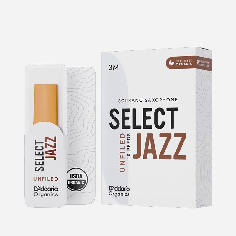 ■商品紹介// D'Addario Woodwinds Select Jazz UNFILED Cut for Soprano Sax //-----USDAオーガニック認証(※)に伴い、「パッケージ・デザイン」「紙製リード・ホルダー入（個別密封包装）」「リードに記される印字の位置」が変更となりました。リードに関しましては以前のものより変更はございません。※USDAオーガニック認証：アメリカ農務省（United States Department of Agriculture）によるオーガニック認証制度。製品の栽培・加工・取り扱いについて厳しいオーガニックの基準が設けられており、その基準を満たしたものだけがUSDAオーガニック認証マークの表示や「オーガニック」とうたって販売することを許可されています。-----柔らかさとパワーを併せ持ったリードです。レスポンスが良く、柔軟性に優れているのでニュアンス付けがし易く、ジャズをはじめに様々なジャンルの方に愛用されています。ちょっと雑みのある音色と、柔らかさの真ん中に芯があり、明るさとダークさを兼ね備えたサウンドが得られます。各強度がソフト／ミディアム／ハードと3段階に分かれているので、好みに合わせてより細かく選ぶことができます。ジャズ・ポップスなどの方にお勧めです。■仕様詳細■硬さ　・3MEDIUM(3ミディアム)　※バリエーション：2S / 2M / 2H / 3S / 3M / 3H / 4S / 4M / 4H■UNFILED：アメリカンカット■10枚入り検索キーワード：イケベカテゴリ_管楽器・吹奏楽器_サックス用アクセサリ_リード_D'Addario Woodwinds (RICO)_サックス用リード_新品 SW_D'Addario Woodwinds (RICO)_新品 JAN:0046716588838 登録日:2023/10/23 ダダリオウッドウィンズ リード サックス