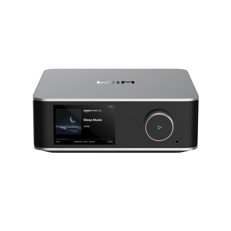 ■商品紹介【製品の特長】★すべての音楽システムを未来へつなぐ。アナログからデジタルまで、新時代のストリーマーESS SABREフラッグシップDAC「ES9038Q2M」を搭載し、HDMI ARCからフォノ入力まで、デジタル＆アナログの多彩な入出力に対応。3.5インチタッチスクリーンによる直感的な操作と、最新のWi-Fi 6E対応で、あらゆる音楽ソースを高音質で気軽に楽しめるライフスタイルにあわせたストリーミングプレーヤー。●洗練されたデザインと同価格帯を圧倒する音質設計アルミニウム筐体に3.5インチのガラスカバー付きタッチスクリーンを搭載。オーディオパーツには高音質コンポーネントを厳選し、豊富な入出力端子を装備しながら、使いやすさとハイクオリティなサウンドを両立しました。●すべての音楽を、この一台でWiiM Homeアプリによりアプリの切り替えが不要。Spotify、iHeartRadio、TIDAL、Amazon Music、Qobuz、Napster、Pandora、TuneIn、Deezerなど、人気の音楽ストリーミングサービスをこの一つのアプリで楽しむことができます。●圧倒的な音質を手軽に384kHz/32bit対応のESS SABRE「ES9038 Q2M」DACチップと高音質ヘッドフォンアンプ「TPA6120A2」の組み合わせにより、ライン出力でTHD+N -116dB、SN比121dB、ヘッドフォン出力でTHD+N -99dB、SN比119dBという優れた音質性能を実現します。●充実した入出力端子を装備デジタルからアナログまで、様々なオーディオ機器との接続に対応。HDMI ARC、光デジタル、ライン、フォノ（MM、MC対応）入力に加え、出力はライン、ヘッドフォン、同軸デジタル、光デジタル、USB出力を搭載し、既存のオーディオシステムとスムーズに統合できます。●最新技術による安定かつストレスフリーな無線接続トリプルバンドWi-Fi 6E（2.4GHz、5GHz、6GHz）とBluetooth 5.3を搭載。2基のアンテナを搭載し、安定したワイヤレスオーディオストリーミングをお楽しみいただけます。●直感的な操作を実現する高精細ディスプレイ3.5インチの高精細タッチスクリーンには、大きなアルバムアート表示やVUメーター、再生情報に加え、入出力の切り替えや各種設定メニューを表示。操作に対する視覚的なレスポンスが直感的な操作性を実現しました。●シームレスなマルチルーム再生WiiM Homeアプリを使用して、Amazon Echo、Google Home、そして他のWiiMデバイスと連携し、家中の各部屋にサウンドシステムを構築可能。音量調整、スピーカーの同期、お気に入り曲の保存、アラーム設定など、すべての操作を1つのアプリで簡単にコントロールできます。●カスタマイズ可能なハイレゾオーディオ各種音楽ストリーミングサービスやお手持ちの音源を、最大192kHz / 24bitの高音質で再生。ギャップレス再生に対応し、さらに詳細なイコライザー設定で環境に合わせた音質調整が可能です。●シンプルで高音質なホームシアター機能HDMI ARCとサブウーファー出力を装備し、映画やゲームを豊かなステレオサウンドで楽しめます。パワードサブウーファーを追加することで、迫力ある重低音を実現することができます。【製品の仕様】●サイズ211× 200×72 mm●重量1.42kg●ディスプレイ・3.5インチタッチスクリーン（ガラス製カバー）・アプリウィジェット、アルバムアート、再生コントロール、再生キュー、プリセット、EQ、入出力設定、デバイス設定など・OOBEとOTAのガイド表示、再生モード変更時のフィードバック表示●コントロール部分・ボリュームノブ・再生/一時停止・セットアップボタンなど●LED4色RGBWステータスインジケーター●イーサネット対応●DACチップES9038 Q2M●CPUクアッドコア Cortex-A53●DRAM512MB●FLASH512MB●オーディオ入力・HDMI ARC、光デジタル、ライン、フォノ（MM、MC対応）・最大サンプリングレート：192kHz/24bit●オーディオ出力・ライン、ヘッドフォン、同軸デジタル、光デジタル、USB、サブウーファー・最大サンプリングレート：192kHz/24bit●ワイヤレス出力Bluetooth、Wi-Fi●ライン出力・最大出力：2.1V RMS・SN比：121dB（A特性）・THD+N：0.00018%（1kHz/-115dB、44.1kHz〜192kHz時）・周波数特性・：20Hz〜20kHz（±0.1dB）●ヘッドフォン出力・300Ω：SN比（119dB）、THD+N（-99dB）・32Ω：SN比（119dB）、THD+N（-92dB）●サブウーファー出力・総合的な低域管理機能・クロスオーバー周波数、レベル、位相、レイテンシーの調整●電源AC100-240V、50/60Hz、最大0.5A●ネットワーク・トリプルバンドWi-Fi 6E（802.11 b/g/n/ax）・2.4GHz、5GHz、6GHz対応・有線LAN：10/100Mbps●外部ストレージ・対応ファイルシステム：FAT32、NTFS、EXT・パーソナルメディアライブラリへのアクセス・WiiMおよびDLNAデバイス用メディアサーバーとして使用可能●Bluetooth・Bluetooth 5.3（BLE、LE Audio対応）・A2DPレシーバー/トランスミッター対応・AVRCP、HID対応・WiiMボイスリモコン対応●イコライザー・プリセットEQ：24種類・グラフィックEQ：10バンド・パラメトリックEQ：10バンド●主なストリーミングソースSpotify、TIDAL、Google Chromecast Audio（CastLite）、DLNA、Squeezelite、Roon Ready、Alexa内蔵、Qobuz など●付属品Voice Remote（Bluetoothリモコン）／クイックスタートガイド／AC電源ケーブル（100-240V対応）／HDMIケーブル／RCAオーディオケーブル／角形光デジタルケーブル／フォノアース用アダプター検索キーワード：イケベカテゴリ_レコーディング_レコーダー・プレイヤー_プレイヤー_WiiM_新品 SW_WiiM_新品 JAN:4562314019667 登録日:2026/08/25 ウィーム
