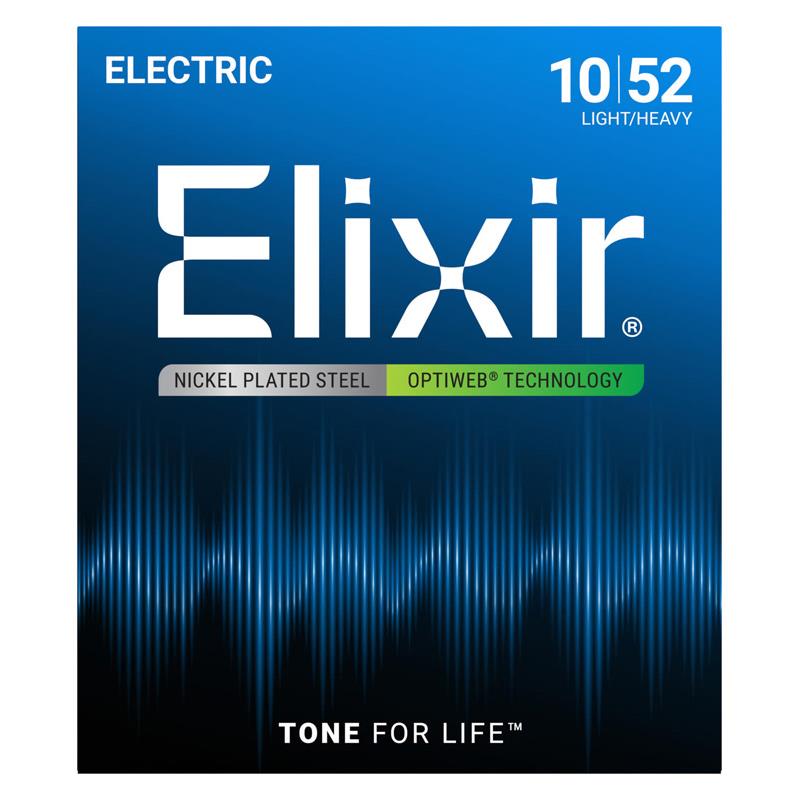 Electric Nickel Plated Steel with OPTIWEB Coating #19077 (Light-Heavy Strings/10-52) ELIXIR (新品)
