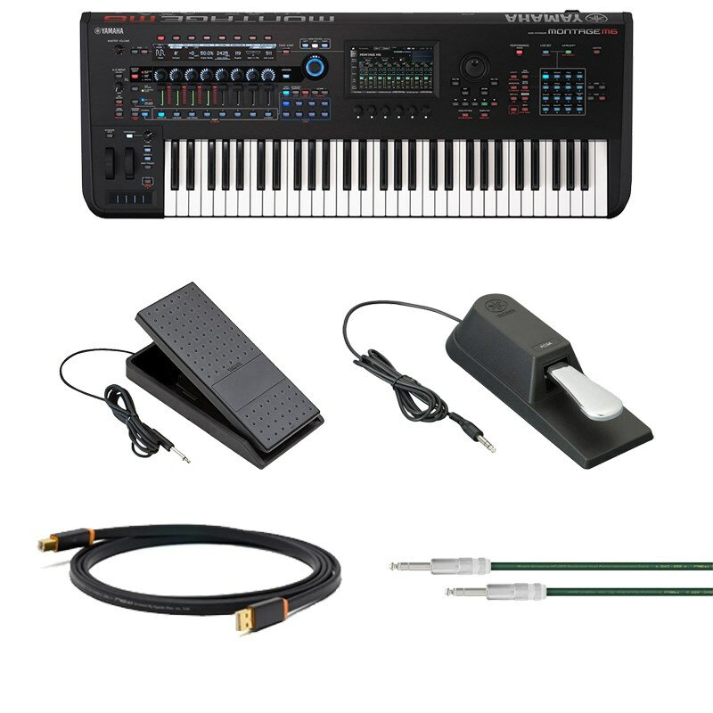 MONTAGE M6 鍵盤堂プレミアム・セット【オヤイデ製NEOラインケーブル&Class A USBケーブル付】 Expanded Softsynth Plugin (ESP) v2.0ダウンロードコード付 ヤマハ モンタージュ ※配送事項要ご確認【kbdset】 YAMAHA (新品)