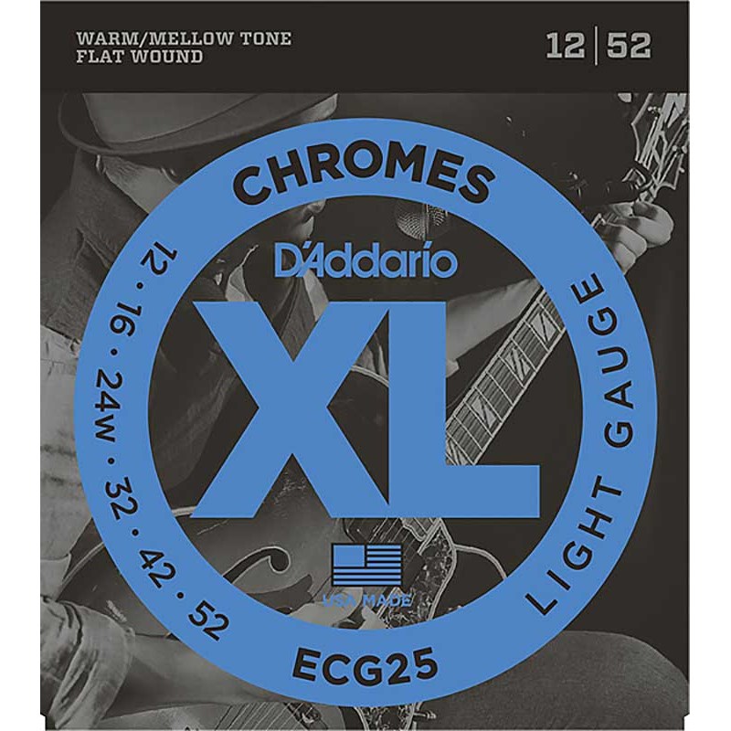 XL Chromes Flat Wound ECG25 (Light/12-52) DAddario ()