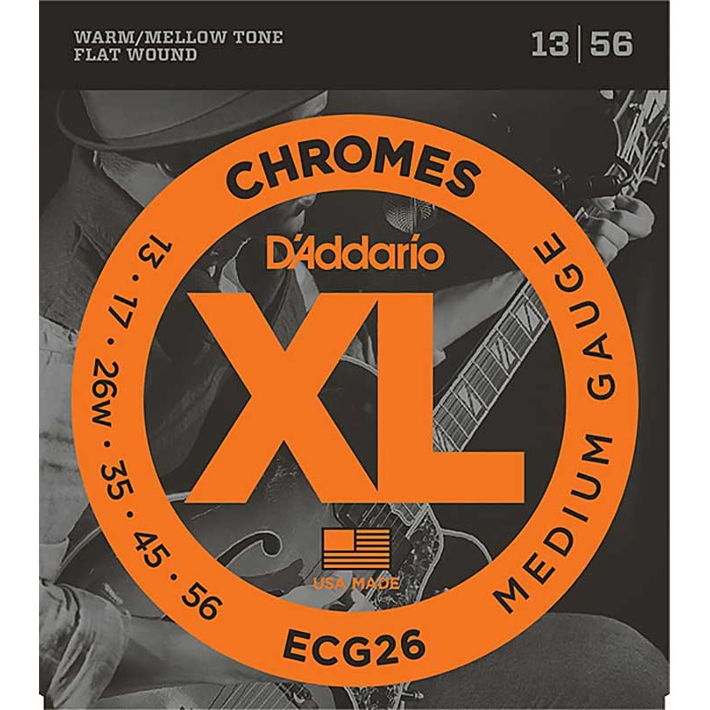 ڥ֥åե饤ǡ XL Chromes Flat Wound ECG26 (Medium/13-56) DAddario ()