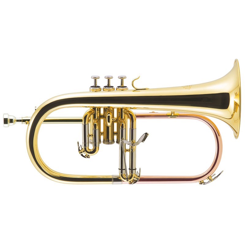 ■商品紹介J.Michael (Jマイケル) FG-500 フリューゲルホルン太く柔らかく、甘美な音色が魅力のフリューゲルホルンフリューゲルらしいまろやかな音色を生む下バネ式のフリューゲルホルン。全体的に明るめな音色となる設計の為、トランペットからの持ち替えも容易です。アンサンブルやソロだけでなく、英国式金管バンドへの入門機種としても最適です。●特徴吹きやすさの中にもフリューゲルらしいまろやかな音色を求めて開発されたモデル。上位機種Brasspire Unicornの設計思想を受け継いだ耐久性の高いステンレスピストンは、安定したピストンアクションを実現します。●素材明るい音色を生むイエローブラスベルに、より豊かなを求めて1番管(ベル下のU字部）のみレッドブラス製。よりしっかりした吹奏感求めて抜き差し管外管には洋白製を採用。3番抜き差し管にはトリガーレバー、1番管にはライヤー(譜ばさみ)を取り付ける台座も搭載。●仕上げもっとも真鍮製の楽器が映えるクリアラッカー仕上げ。音の立ち上がりがよくクリアな音色。●主管主管はマウスパイプを抜き差しして音程を調節するタイプ。マウスピースレシーバーには洋白製を採用。奏者にとって音のツボがつかみやすくなります。●抜差管外管には耐久性の高い洋白製を採用。3番抜き差し管には素早い音程補正を可能にするトリガーレバー付き。●1番管フリューゲルホルンらしい柔らかく甘い音色を生む、下バネ特有の幅の広い1番管。その効果を大きくするために素材にはレッドブラスを採用。ライヤー(譜ばさみ)を取り付ける台座も付属。（※Jマイケルにライヤーの取り扱いはございません。）●ベル太くまろやかな音色を生み出すベル。素材にはトランペットからの持ち替えも考慮して、音色がやや明るめなイエローブラスを採用。ベルカーリングは初心者にも自身の音がモニターしやすいノンワイヤービートを採用。●ピストンピストンには耐久性の高いステンレス素材を採用。軽量な設計のピストンボタンとステンレス製バネを組み合わせる事により、軽快なアクションを生み出します。また、笠ネジ・底ネジにも軽量タイプの物を採用。発音のレスポンスが向上し、輝かしい響きに貢献します。●ケース軽量で持ち運びに便利なセミハードケース。取り外し可能なストラップが1本付属し、肩掛けも可能。ファスナーは信頼のYKK製。■仕様詳細仕様・Bb管 フリューゲル ホルン・イエローブラス2枚取り、約152mm・約11.00mmボア・クリアラッカー・セット内容 / セミハードケース、マウスピース、付属品※こちらのフリューゲル ホルンは、所々に小キズや当てキズ（凹み）、ラッカー下のシミやサビなどございますが、演奏上問題なくご利用頂けます。また、ケースやマウスピースなど新品商品と変わらぬ付属品が付属しております。検索キーワード：イケベカテゴリ_管楽器・吹奏楽器_トランペット_フリューゲルホルン_J.Michael_アウトレット SW_J.Michael_アウトレット JAN:2540100069524 登録日:2025/03/13 Jマイケル