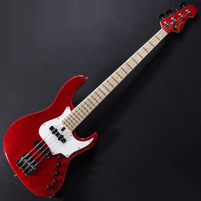 ■商品紹介グレードアップを果たした24フレットモデル、Betaのカラーオーダー仕様。様々な音楽性のプロベーシストから厚い信頼を寄せられるATELIER Zギターワークス。明確なサウンド志向、プレイヤーのニーズに応えたスペックバリエーション等、豊富なモデル群がラインナップされる当ブランドベースの中でも本機は、24フレット仕様を採用し、1弦側カッタウェイを深く施すことでハイポジションの良好なプレイアビリティを備える「Beta」モデルです。アッシュボディ、セル巻きの貼りメイプルネック、そしてオリジナルのブリッジを搭載。同ブランドの看板モデル「M(マグニチュード)」のサウンド志向を継承するタイトで力強い低音はそのままに、シャープなボディシェイプの特色もあり、歯切れの良くまとまりのあるニュアンスも持ち味として加味したモデルです。低い弦高セッティングでもしっかりとコシのある生鳴りが得られるのは、ATELIER Zならではの嬉しいポイントでしょう。スラップでの音立ちの良さはもちろんのこと、指弾き、ピック弾きでも輪郭のあるボトムが得られます。厚みのあるピックガードとZチューニングシステムと呼ばれる絶妙なセットアップによる、弦との間隔の狭さや押し弦、ピッキングニュアンスのしなやかな感触はプレイの安定感にも通ずる、まさにプレイヤーの表現を支える道具としての秀逸さが際立っています。当ブランドの代名詞とも呼べる、あのスラップサウンドが本機でも存分にお楽しみ頂けます。また、スラップ時に本体側でブーストさせたサウンドについても、コシ砕けや音像の散り等は見られず、ベースの存在感をグッと持ち上げることが可能です。ブランドイメージの歯切れの良いサウンドは勿論、24フレット仕様ならではの、軽快なプレイヤビリティやテクニカルなフレーズへの対応のし易さも当モデルならではの人気の秘訣。1本のベースで様々なジャンルをプレイしたい方にもお勧めです。長らくラインナップされていたBetaシリーズですが、2025年3月にリニューアルを敢行。ピックアップはスラントポールピース/スプリットコイル構造を採用する同社のオリジナルPU「JZ-4」を搭載し、ノイズレスかつパワーに優れるサウンドを実現。アクティブプリアンプも新開発の「AZ-3B」を搭載。3バンドそれぞれがブースト/カット可能で、あらゆるサウンドを網羅します。更にジョイント部のヒールカットや取り外し可能なフィンガーランプを付属し、テクニカル指向プレイヤーに向けた工夫も積極的に取り入れられています。なお、本機は当店にてトランスペアレント・レッドのマッチングヘッドにてオーダー。白3Pピックガードとクロームパーツへの変更を行い、どこかトラッドなテイストのルックスに仕上げて頂きました。各部グレードアップによって更に戦闘力を高めた2大看板の一角を是非、手にしてみて下さい。Weight: ≒3.74kgS/N: #301199■仕様詳細【Specifications】Scale: 34inchNeck: MapleFinger board: Maple 24FBody: Ash2PTuningkey: GOTOH GB-528Bridge: ATELIER Z BB419Pickups: ATELIER Z JZ-4Preamp: ATELIER Z AZ-3B（Treble：±18dB/7KHz・Middle：±7dB/400Hz・Bass：±8dB/70Hz・Gain：トリマー付き）Controls: M'Vol.， Balancer， M'Tone/sw， MID， Treble/Bassギグケース付属検索キーワード：イケベカテゴリ_ベース_エレキベース_JBタイプ_ATELIER Z_Beta Models_新品 SW_ATELIER Z_新品 JAN:4562211297038 登録日:2026/03/15 エレキベース アトリエ アトリエZ アトリエゼット