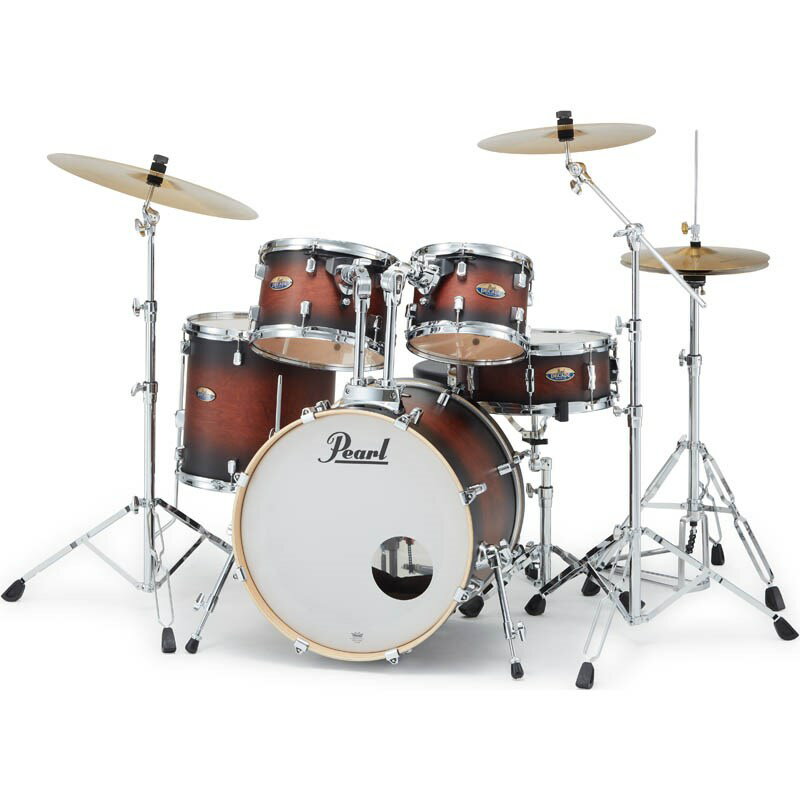 ■商品紹介【A Drum Kit 10 Years in The Making.】[Decade Maple]ドラムでは最もポピュラーな素材といわれるメイプル材を100%採用しながら驚異的なプライスを実現した「Decade Maple」は、ジャンルレスかつプレイヤーを選ばないユーティリティモデル。現在の流行でもある薄めの6プライ（5.4mm）シェルを採用することで、たっぷりとした低音が得られ、単品での魅力はもちろん、快適なセッティングのできるスタンド付きパッケージのほか、これ1台ですぐにドラムが始められる「Ready Set Go」コンセプトのドラムセットも用意しています。シンバルセットはオプションで4シリーズから選択が可能です。ドラムセットカラーは2種類の設定。※本商品は「260 Satin Brown Burst」でのご案内となります。・#229 White Satin Pearl（2枚目）・#260 Satin Brown Burst（メイン画像、3枚目：本商品ページでご案内のカラーとなります。）●Opti-Loc Tom Mount Systemフラッグシップモデルに採用している「Optimount」を継承したシステム。タムタムが揺れ過ぎずに適度なサスティーンが得られる為、演奏中のストレスを感じることなく気持ちよくプレイできます。●SABIAN AA 〜Vintage×Bright〜ブライトでラウド。キメ細かなマシンハンマリングとカーブのきついアーチタイプの形状によって明るい音色でパワフルな鳴りを発揮。あらゆるシチュエーションで存在感のある安定したサウンドを発揮。■仕様詳細＜ドラムセット内容＞バスドラム：20×16タムタム：10×7タムタム：12×8フロアタム：14×14スネアドラム：14×5.5ハイハットスタンド：H-830スネアスタンド：S-830ドラムペダル：P-930ブームシンバルスタンド：BC-830ストレートシンバルスタンド：C-830ドラムスローン：D-790タムホルダー：TH-900I/C ×2＜シンバルセット内容＞ハイハット：AA Medium Hats 14クラッシュ：AA Medium Crash 16ライド：AA Medium Ride 20＜スペック＞シェル：等厚6プライ（5.4mm）メイプル・シェルラグ：ディケイド・ラグ（NDL）タムマウントシステム：オプティロック・タムマウントシステム（OPL）タム＆フロアタムフープ：1.6mmスチールフープ（RH）タム＆フロアタムヘッド：レモ・UTクリアー（A）ヘッド（打面）、レモ・UCクリアー（D）ヘッド（裏面）バスドラムフープ：メイプル・ウッドフープバスドラムヘッド：レモ・UTパワーストローク3クリアー・ヘッド（打面）、レモ・UCパワーストローク3コーテッド・ヘッド（フロント）※ホールカット済※こちらはメーカーからのお取り寄せ商品となります。在庫状況によってお届けまでにお時間を頂戴する場合がございますので予めご了承くださいませ。検索キーワード：イケベカテゴリ_ドラム_ドラムセット_Pearl_新品 SW_Pearl_新品 登録日:2022/04/18 ドラムセット ドラムキット パール