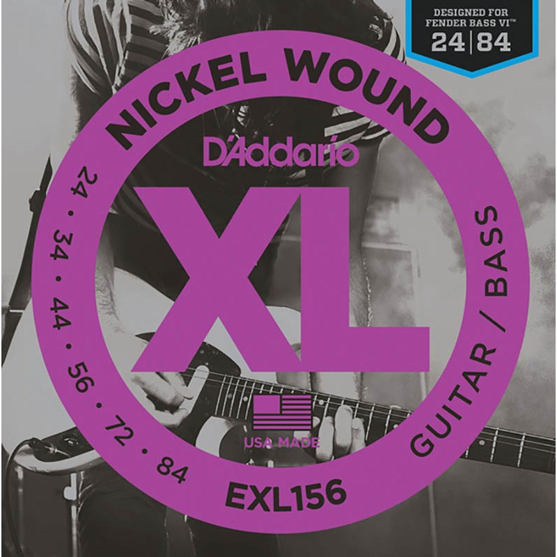 Nickel Wound Guitar/Bass Strings EXL156 Fender Bass VI用 D’Addario (新品)