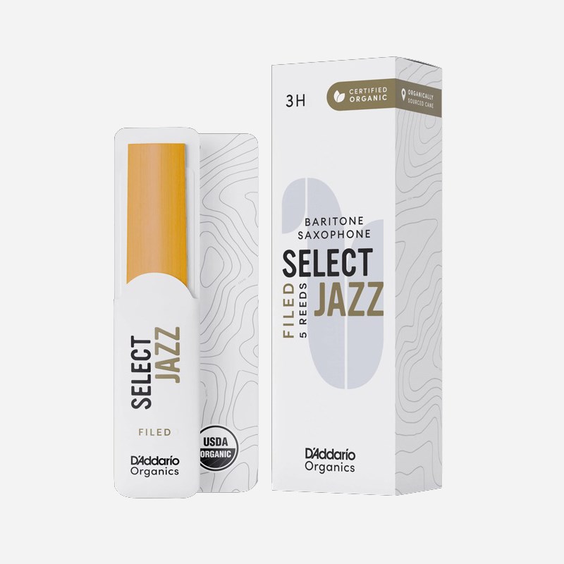 《硬さ：3H》バリトンサックス用リード ダダリオ・ウッドウインズ オーガニック・セレクト・ジャズ ファイルドカット【ブラックフライデーセール】 D'Addario Woodwinds (RICO) (新品)