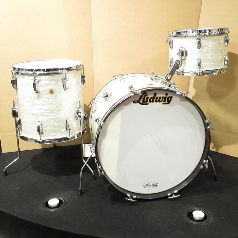 【Vintage】1969's Down Beat 3pc Drum Set - White Marine Pearl【値下げしました！】 Ludwig (ヴィンテージ やや使用感あり)