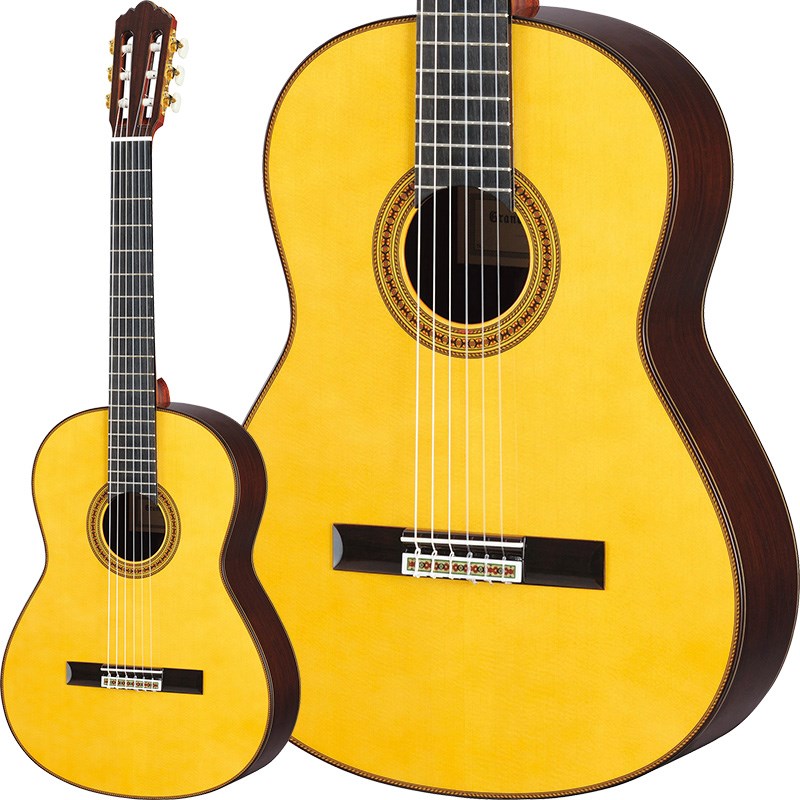 ■商品紹介YAMAHA ACOUSTIC GUITAR GC SERIES音をコントロールする設計者と鍛え上げられた匠たち。その両者を合わせ持つヤマハだからこそ到達した、世界に誇るクラシックギターグランドコンサートカスタム。このギターには、スペインの伝統的製作技術とヤマハ技術陣による研究の成果がすべて注ぎ込まれています。厳選した材を用い一本一本魂を込めて丁寧に作り上げられたその仕上がりは、深みのある響きとともに完成度の高さを感じていただけることでしょう。・YAMAHA GC42S表板にスプルース単板、側板・裏板に単板を用いたオールソリッドモデル。側板・裏板にマダガスカルローズを採用し、表板スプルースの『GC42S』と杉の『GC42C』とでそれぞれの特性に合わせ響棒配置を見直しています。太く伸びやかで潤いのある音により、表現力の高い演奏を可能にします。美しい音色に加え、豊かな音量と立ち上がりを得るために、さまざまな改良を重ねました。表板は、最適な厚みを研究し、大きな音量と立ち上がりの良い明るいサウンドが得られるようになりました。低音から高音までバランスよく鳴るよう、響棒配置も新たに設計しています。また、下駒やネック背面の塗装は、塗膜を従来の約半分の薄さにすることで、ギター全体に豊かな振動エネルギーを伝達し、演奏性も向上しました。さらに、下駒枕や溝の加工精度を高めたことにより、振動伝達のロスを軽減し、音の立ち上がりが向上しました。いずれも、当社ならではの研究の蓄積と、熟練の職人からの技能伝承および改良によるものです。※画像はサンプルです。製品の特性上、杢目、色合いは一本一本異なります。胴厚: 94mm〜100mm表板: スプルース単板裏板: マダガスカル ローズ単板側板: マダガスカル ローズ単板棹: マホガニー指板: エボニー下駒: インドローズ弦長: 650mm指板幅: （上駒部/胴接合部） 52mm/62mm糸巻: YTM-81（ゴールド）塗装: グロス仕上 グロス仕上セミハードケース付属検索キーワード：イケベカテゴリ_アコースティック・エレアコギター_クラシックギター_YAMAHA_クラシックギター (GC／CG／CS)_新品 SW_YAMAHA_新品 JAN:4957812519663 登録日:2021/12/05 アコースティックギター アコギ ヤマハ やまは