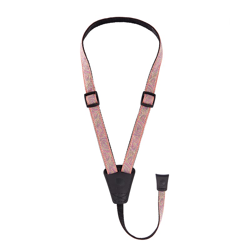 【初売りセール】クレードル ジャカード ウクレレ ストラップ 19UKE05(ペイズリー、ピンク/グリーン) ダダリオ D’Addario (新品)