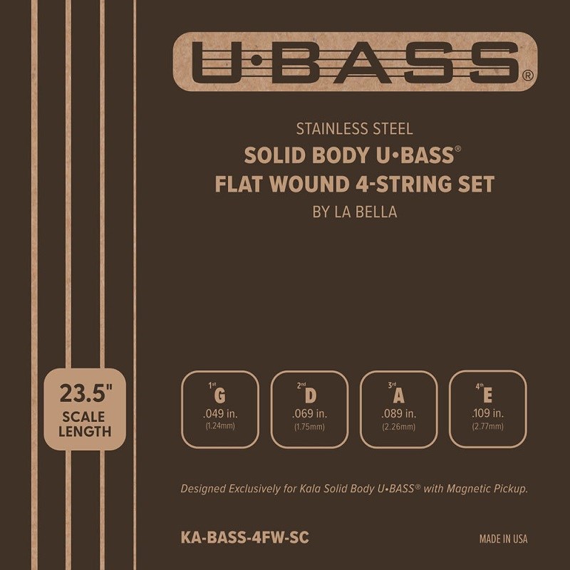 ■商品紹介Solid Body U-BASS(R) Strings by La Bellaは、マグネットピックアップを搭載したKALA Solid Body U-BASS(R)専用設計の弦です。Flat Wound弦のKA-BASS-4FW-SCはスチールの芯線にステンレススチールフラットワウンドが施されており、クラシックなオールドスクールP Bassのトーンとスムースな触り心地をもったセットになります。- Electric Solid Body U-BASS(R)専用スチール・コア弦- 従来のAcoustic Electric U-BASS(R)にはご使用いただけません- 23.5インチ・スケール用設計検索キーワード：イケベカテゴリ_楽器アクセサリ_弦_ベース弦_KALA_新品 SW_KALA_新品 JAN:0812040011188 登録日:2024/01/18 ベース弦 カラ