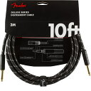 DELUXE SERIES CABLE 10feet S/S (BLACK TWEED)(#0990820092) Fender USA (新品)