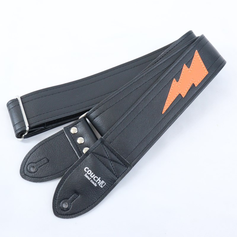 LIGHTNINGBOLT BLACK/ORANGE Couch Guitar Strap (新品)