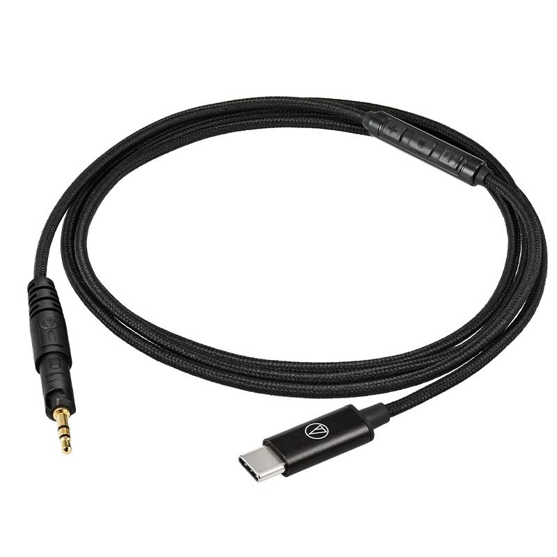 AT-HC2C/1.2 - オーディオテクニカ ヘッドホン用着脱ケーブル USB Type-C ハイレゾ マイク付きリモコン搭載 ATHC2C1.2 audio-technica (新品)