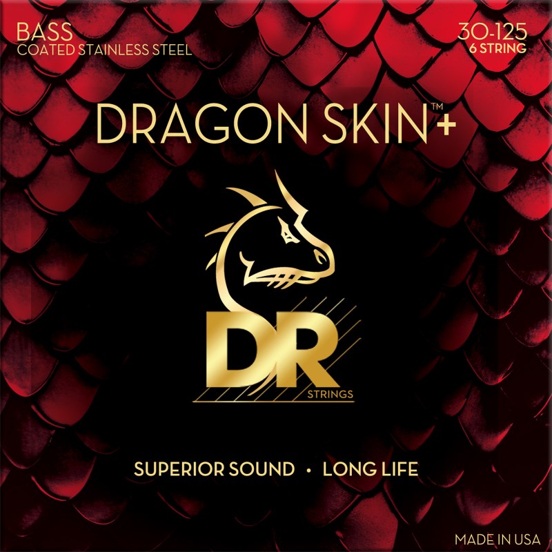 ■商品紹介DRAGON SKIN＋Stainless for Bass DBS6-30ドラゴン・スキンプラスは、高い出力、明るさ、耐久性を兼ね備えたステンレスを巻線に採用した、豊かな音量で、弾きやすく、耐久性に優れたベース弦です。DRで定評のある、ラウンドコア+ステンレスワウンドの組み合わせながらもコアと巻線の両方をアップグレードし、非常に音楽的でバランスの取れた豊かな音量を実現しました。Accurate Core Technologyは、コアに巻線を包み込む溝を作り、よりコアと巻線が一体となって振動することで弦の全てのポテンシャルを完全に発揮します。より良いフィーリングとサウンドのために設計されたドラゴン・スキンプラスは、他のどの弦とも違う全く新しい弦です。■DRAGON SKIN＋・非コーティング弦を凌駕する鳴りで、超ロングライフを実現硬質で極薄なコーティングを施すことで弦表面を引き締め、非コーティング弦を凌駕する鳴り と、超ロングライフを実現・高出力でフルボディのジャイアント・サウンドAccurate Core Technologyにより、よりコアと巻線が一体となって振動することで弦の全てのポテンシャルを完全に発揮します。・演奏意欲をかき立てる、とても快適な弦巻線単体をコーティングすることで滑りすぎを防ぎ、Accurate Core Technologyによりしなやかなフィールを実現した快適性も高い弦です。■ゲージ:・DBS6-30（030/045/065/085/105/125検索キーワード：イケベカテゴリ_楽器アクセサリ_弦_ベース弦_DR_新品 SW_DR_新品 JAN:0600781010269 登録日:2024/09/11 ベース弦