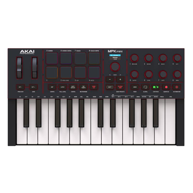 翌日配達 MPK Mini IV Black (25鍵USB-MIDIキーボードコントローラー) (アカイ)(エムピーケーミニ) AKAI (新品)