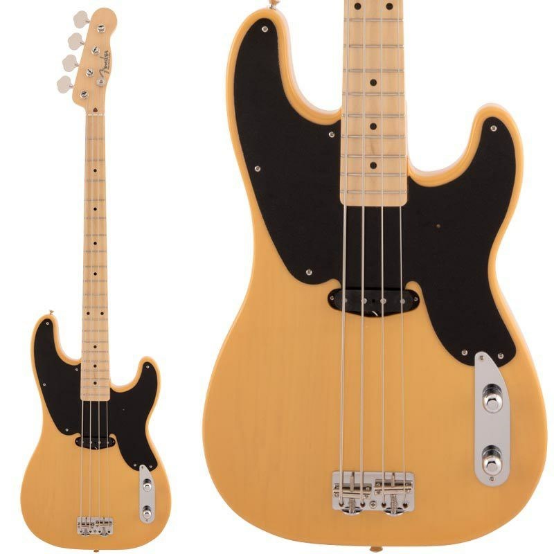 ■商品紹介Fender Made in Japan Traditionalフェンダーの伝統的な楽器製作の美学と日本の洗練されたクラフトマンシップを融合することで導き出されたMade in Japan Traditionalシリーズ。フェンダーの正統なDNAが、確かなMade in Japanクオリティで蘇ります。Made in Japan Traditional Original 50s Precision Bassはグロスフィニッシュのバスウッドボディを採用。20本のヴィンテージスタイルフレットを装備した9.5インチラジアスのUシェイプメイプルネックがTraditionalシリーズならではのクラシカルな演奏性を提供します。2サドル式ヴィンテージPrecision Bassブリッジ、そしてTraditionalシリーズのために選定されたオリジナルピックアップはリアルで音楽的なヴィンテージトーンを奏でます。細めに設計されたナット幅は日本のプレイヤーにも弾きやすい仕様となっています。堅実なギタークラフトマンシップと、プレイヤーのニーズに柔軟に対応する答えが、本シリーズに反映されています。【旧仕様との変更点】・ボディ/ネックデザインをUSデータに基づき変更・カラーをUSカラーに合わせて調色・ピックガード材をUS製品材料を元に再構築・P.UにAlnico 5を全製品に採用、よりVintageサウンドに近くなりました・ヘッドロゴをトップコート下に変更し、デザインもUSデータを元に変更・ナット幅、指板ラジアスを変更※画像はサンプルです。材質の特性上、木目/色合いは一本ごとに異なります。■仕様詳細Body Material: BasswoodBody Finish: Gloss PolyesterNeck: Maple， U ShapeNeck Finish: Gloss UrethaneFingerboard: Maple， 9.5 (241 mm)Frets: 20， VintagePosition Inlays: Black Dot (Maple)Nut (Material/Width): Bone， 1.650 (42 mm)Tuning Machines: Vintage-StyleScale Length: 34 (86.36 cm)Bridge: 2-Saddle Vintage Precision BassPickguard: 1-Ply BlackPickups: Vintage-Style Single-Coil Precision Bass (Middle)Pickup Switching: NoneControls: Master Volume， Master ToneControl Knobs: Knurled DomeHardware Finish: Nickel/ChromeStrings: Nickel Plated Steel (.045-.105 Gauges)ソフトケース付属検索キーワード：イケベカテゴリ_ベース_エレキベース_PBタイプ_Fender Made in Japan_Traditional Precision Bass_新品 SW_Fender Made in Japan_新品 JAN:0885978483181 登録日:2020/03/24 エレキベース フェンダー ふぇんだー フェンダージャパン フェンジャパ フェンダーJ プレべ プレシジョンベース