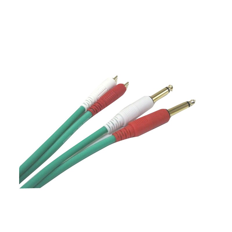 COLOR TWIN CABLE 2RP-3.0M (RCA-PHONE 1ペア) 3.0m (GREEN) EXFORM (新品)