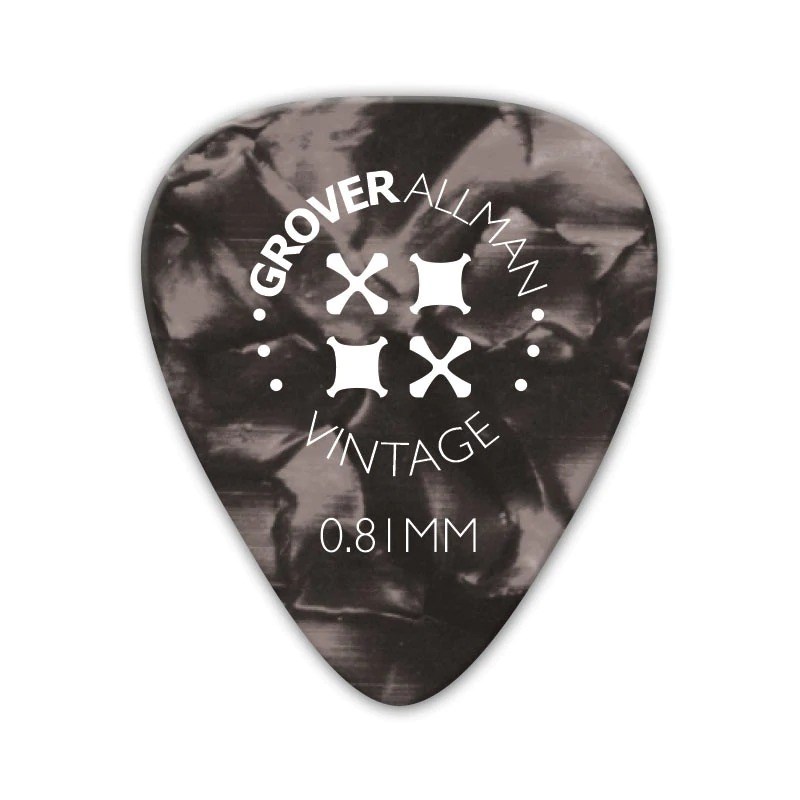 Vintage Celluloid Pro Picks 0.81mm Grey Grover Allman (新品)