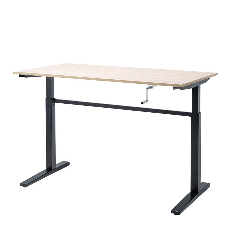 ■商品紹介ハンドルで高さを調整でき、手軽に使える昇降デスク。幅1400mm×奥行き700mm。高さ可動範囲H715〜1125mm。薄い木目のデザインです。■主な特徴ハンドルを回して、デスク天板を上下させる昇降デスクで、電源のとれない場所でも使うことができます。昇降範囲は715〜1125mmです。操作しない時のハンドルは、邪魔にならないようにデスク内部に折りたたむことができます。北欧をイメージした薄い木目天板・ブラックフレームタイプです。【ご注意】※ご購入前に、設置する機材サイズを必ずご確認ください。※こちらの製品はテーブルとして安定感を確保しており、通常のDJプレイは問題なく行うことができますが、設置する機材やスクラッチプレイの方法、DJのプレイスタイルによってはある程度の台の揺れが発生いたします。あらかじめご了承下さい。※テーブルの組み立ては安全のため、人員2名以上での作業をおすすめいたします。※こちらの商品は製作工程上、本体や外箱にやむを得ず若干の汚れ、スリキズなど発生する場合がございますが、使用の際には影響ございません。あらかじめご了承下さい。※商品画像内のDJテーブル以外の機材は付属しません。 ■主な仕様カラー 天板/薄い木目フレーム/ブラックサイズ W1400×D700×H715〜1125mm天板/W1400×D700×H18mm重量 37.5kg梱包 2個口/1435×725×78mm・22.3kg730×665×135mm・19kg出荷形態 ノックダウン組立式天板昇降範囲 H715〜1125mm材質 天板/木製（パーティクルボード）＋メラミン化粧板フレーム/スチール（エポキシ樹脂粉体塗装）総耐荷重 60kg天板部均等耐荷重 60kg■初期不良について製造工程で細かなキズやヘコミが残る場合がございます。外見上の問題は「商品の仕様」とご容赦願います。「使用上問題」のあるもの、のみ初期不良品とさせて頂きます。■使用上の注意乱暴な扱いや、用途以外に使用しないでください。製品の上に乗らないでください。斜面や段差のある場所で使用しないでください。移動の際は製品の上に載せているものや収納しているものを全て降ろして行ってください。部品が緩んだまま使用しないでください。※店頭、または通信販売にて売却後、敏速な削除は心掛けておりますが、web上から削除をする際どうしてもタイムラグが発生してしまいます。万が一商品が売切れてしまう場合もございますので予めご了承ください。検索キーワード：イケベカテゴリ_DTM_DTMデスク・パソコン周辺機器_DTMデスク・チェア_SANWA SUPPLY_新品 SW_SANWA SUPPLY_新品 JAN:4969887637500 登録日:2022/06/02 DTMアクセサリ