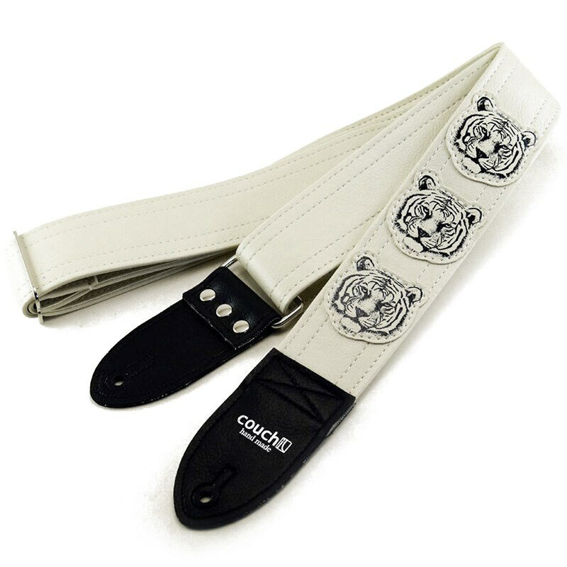 トラ・トラ・トラ・シロ [Tiger Guitar Strap All White] Couch Guitar Strap (新品)