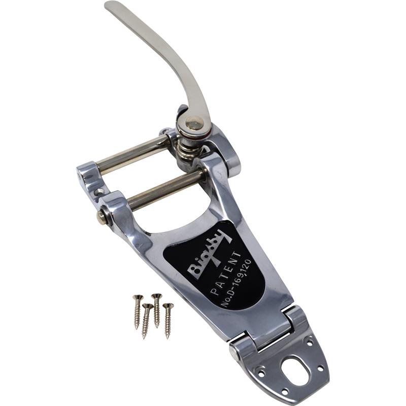 ■商品紹介Bigsby(R)を搭載したギターは、真のBigsbyヴィブラートだけが生み出せる表現力豊かで滑らかなサウンドを提供します。比類なき性能とヴィンテージスタイルを求めるギタリストにとって定番の選択肢であるBigsbyヴィブラートは、滑らかで正確なピッチ変化を実現し、繊細なヴィブラート効果を演出します。そのクラシックな外観と簡単な取り付け構造により、ギタリストにもルシアーにも人気です。Bigsbyサウンドを体感し、あなたのプレイを次のレベルへと引き上げましょう。B7(TM)は、B3(TM)とB5(TM)を組み合わせたモデルで、ブリッジ上の弦のブレイクアングルをより鋭くするテンションバーを備えています。アーチトップのソリッドボディやセミホロウボディのギター向けに設計されており、Gibson(R) Les Paul(TM) Standard/CustomやGibson 335に対応しています。・アーチトップのソリッドボディおよびセミホロウボディギター向け・弦マウントバーを正確に元のピッチに戻す、USA製高精度ローフリクションニードルベアリング・アルミモールドフレームとステンレススチールハンドル・取り付け用ハードウェア一式付属（スプリング、ワッシャー、スクリュー、フェルトパッドを含む）・ギタートップ（2本）およびストラップボタン付近（4本）に取り付けるための6本のスクリューで装着可能検索キーワード：イケベカテゴリ_楽器アクセサリ_ギター・ベース用パーツ_ギター用ブリッジ・サドル・トレモロパーツ_Bigsby_新品 SW_Bigsby_新品 JAN:0192392010580 登録日:2026/07/04 ビグスビー