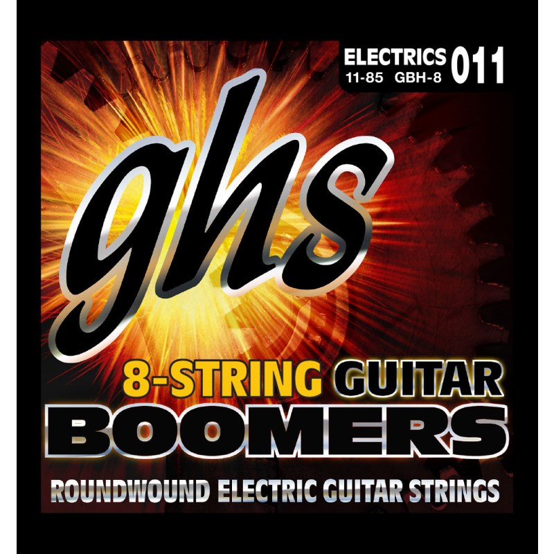 ■商品紹介GHS Boomersより8弦ギター弦が新発売！！1964年に発売されてからいまやBoomersはGHSのフラグシップとなりました。「パワーストリング」と呼ばれ、その力強いサウンドはあらゆるジャンルのプレーヤーに愛用されています。丸いコアにタイトに巻きつけたニッケルメッキ・スチールのラウンドワウンド弦です。独自開発のDynamiteAlloy（ダイナマイトアロイ）合金製で、明るい音色とロングサスティーンが特徴です。■ゲージ・ .011.015.018.DY28.DY38.DY48.DY64.DY85検索キーワード：イケベカテゴリ_楽器アクセサリ_弦_エレキギター弦_GHS_新品 SW_GHS_新品 JAN:0737681440602 登録日:2014/10/18 エレキギター弦 ギター弦 エレキ弦