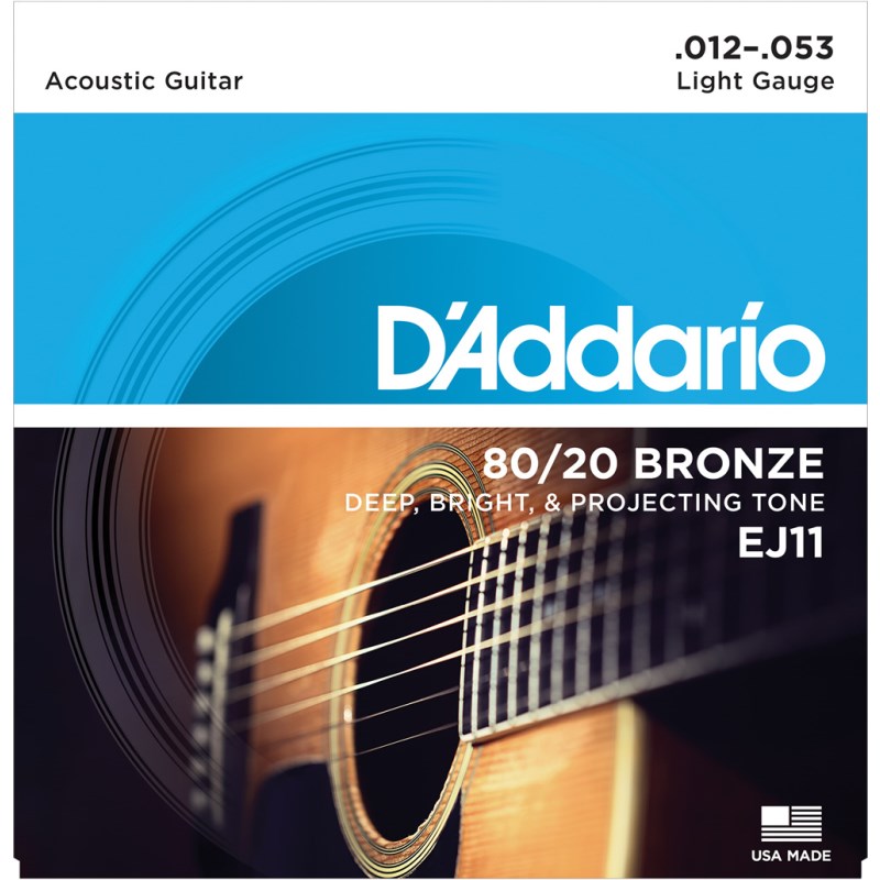 ■商品紹介定番中の定番ダダリオアコースティックギター弦80/20 BRONZED'Addarioは初めて80/20ブロンズをアコースティックギター弦に採用したパイオニアです。ブライトで切れの良いサウンドが特徴で、多くのアーティストがスタジオ/ライブワークなど場所を選ばず愛用しています。■仕様詳細EJ11 Light1st:0.0122nd:0.0163rd:0.0244th:0.0325th:0.0426th:0.053検索キーワード：イケベカテゴリ_楽器アクセサリ_弦_アコギ弦_D’Addario_新品 SW_D’Addario_新品 JAN:0019954122126 登録日:2012/03/29 アコギ弦 アコースティック弦 ダダリオ